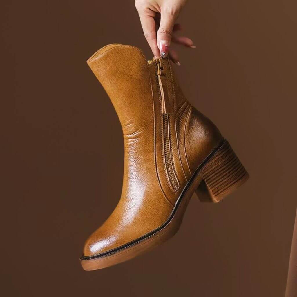 Aurelia Vellure Heel Ankle Boots - By Qivii