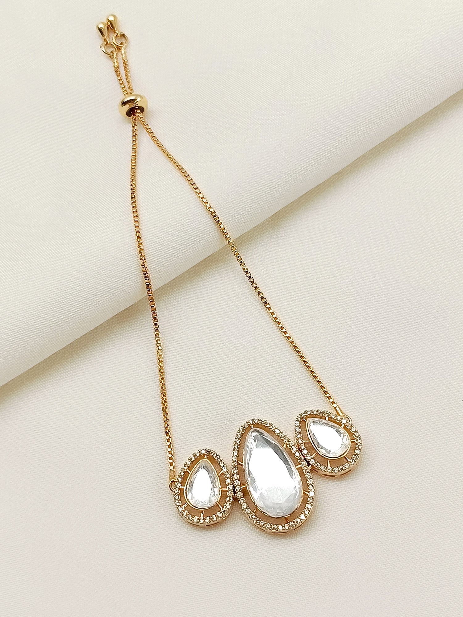 Pahal White Kundan Bracelet