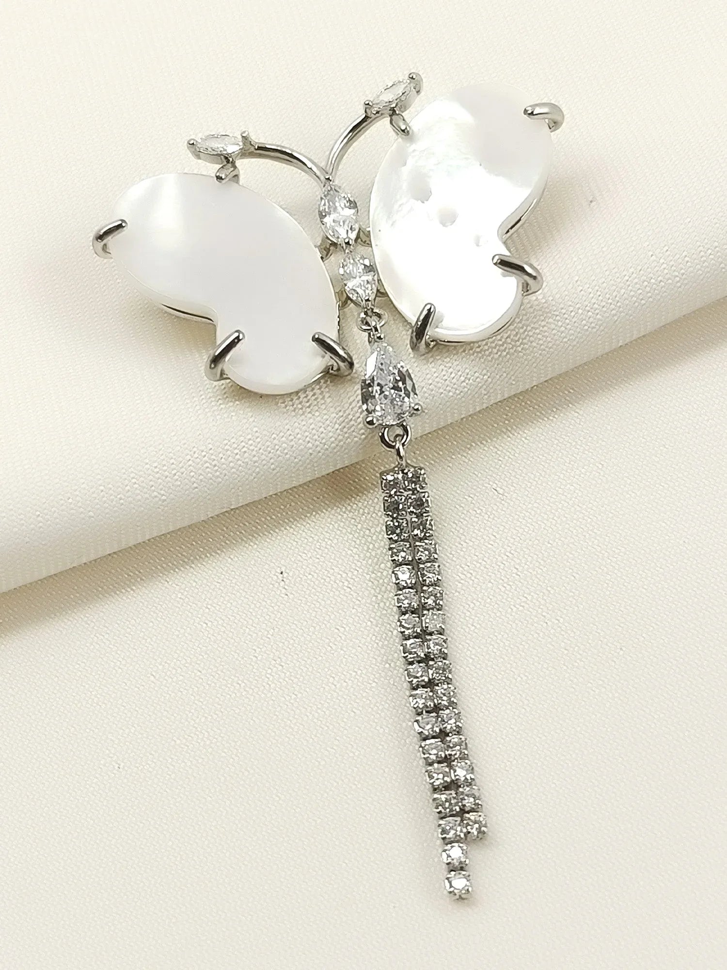 James White Butterfly Brooch