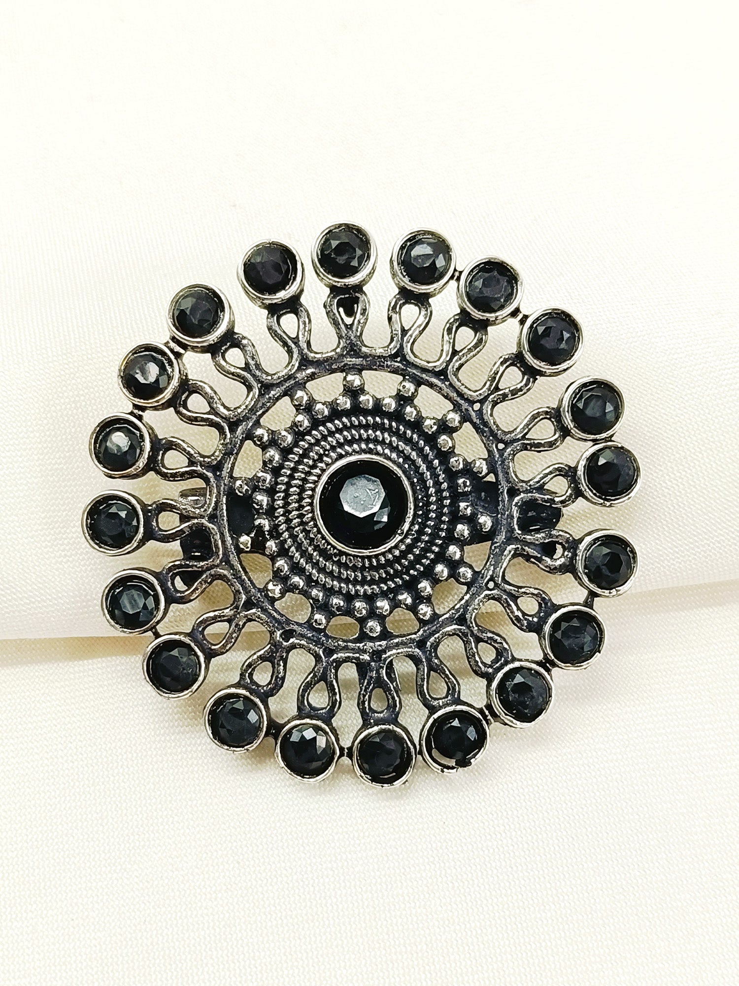 Advik Black Oxidized Brooch