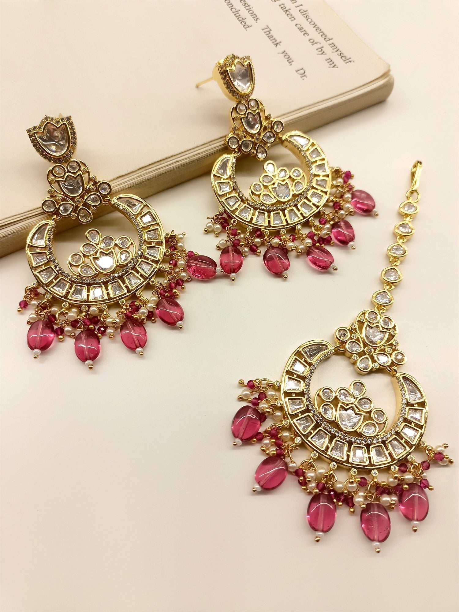 Zavanna Rose Pink Earrings With Teeka - qivii