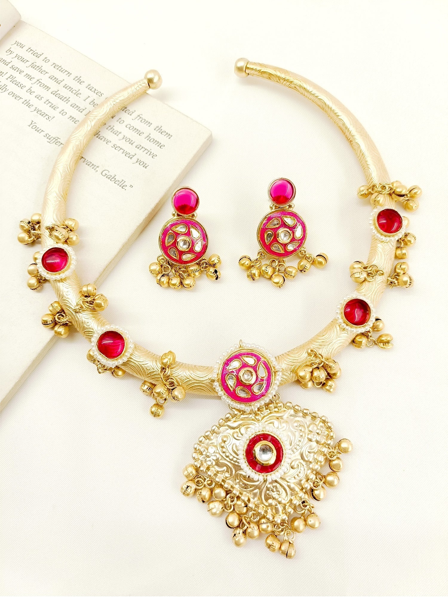 Shanice Majenta Boutique Hasli Style Necklace Set - qivii