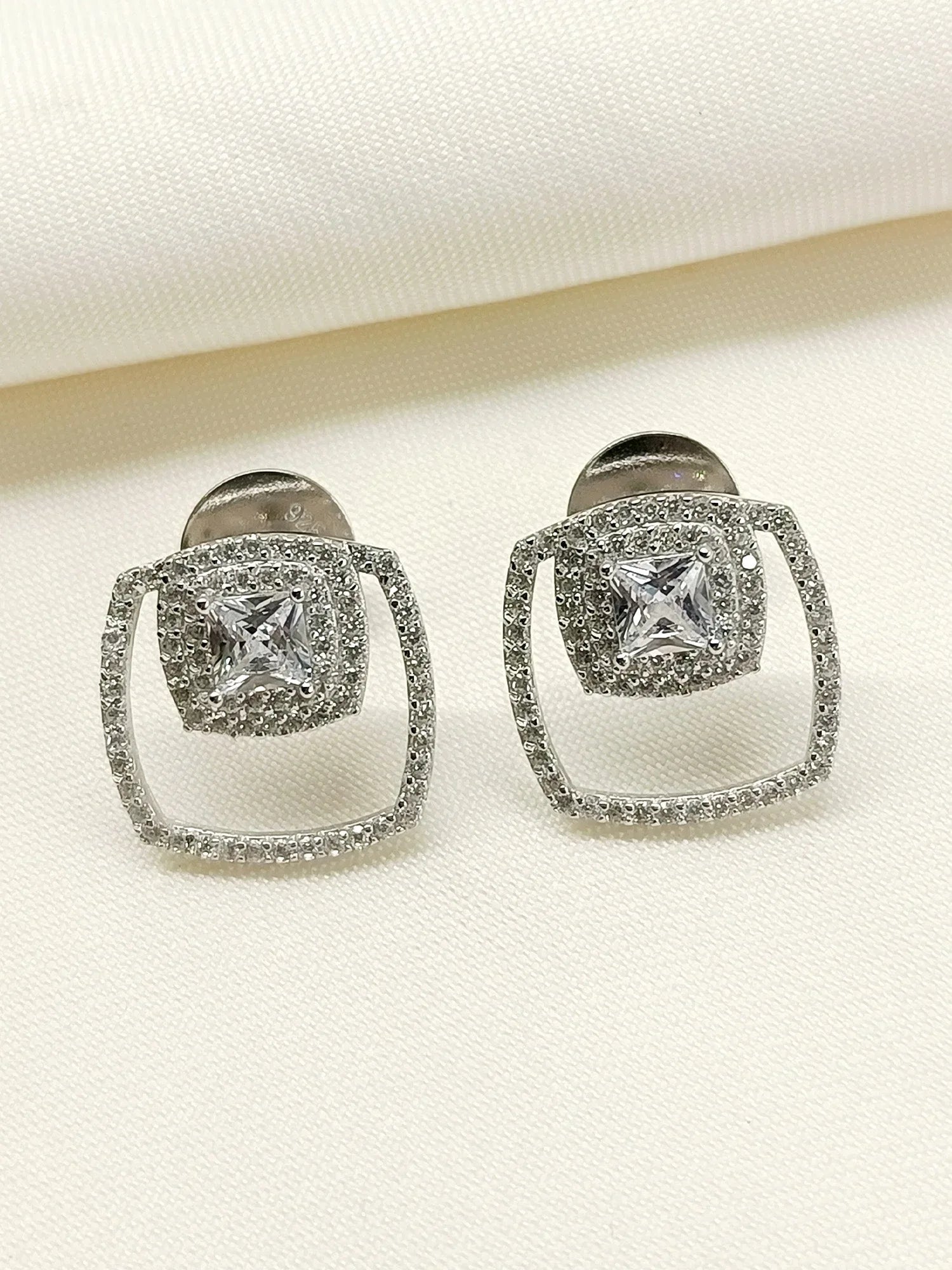 Aaminah 92.5 Silver Swarovski Stone Tops