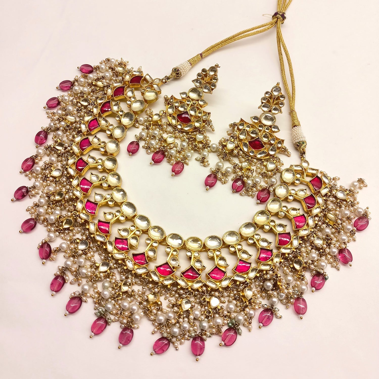 Zareenah Bridal Pachi Kundan Neckpiece - qivii