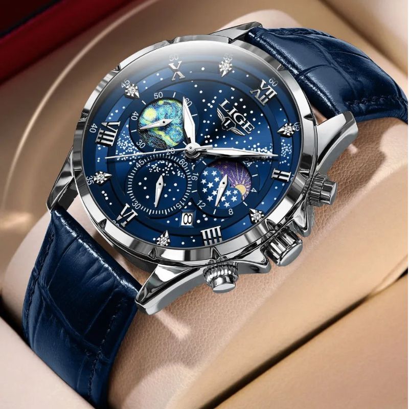 Verfijnde Maanfase Horloge - By Qivii