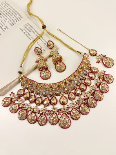Harmonie Ruby Kundan Necklace Set