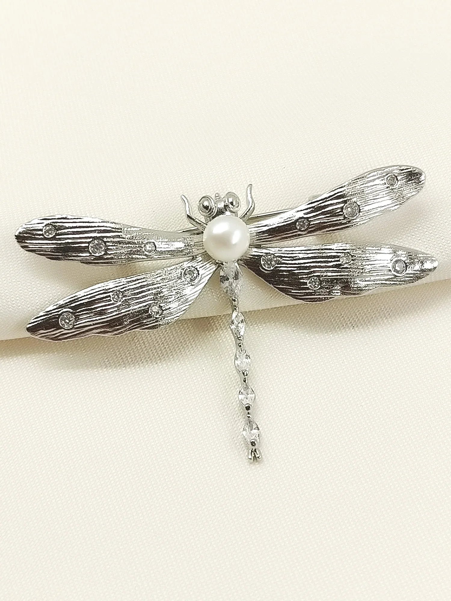 Jasmin Silver Dragonfly Brooch