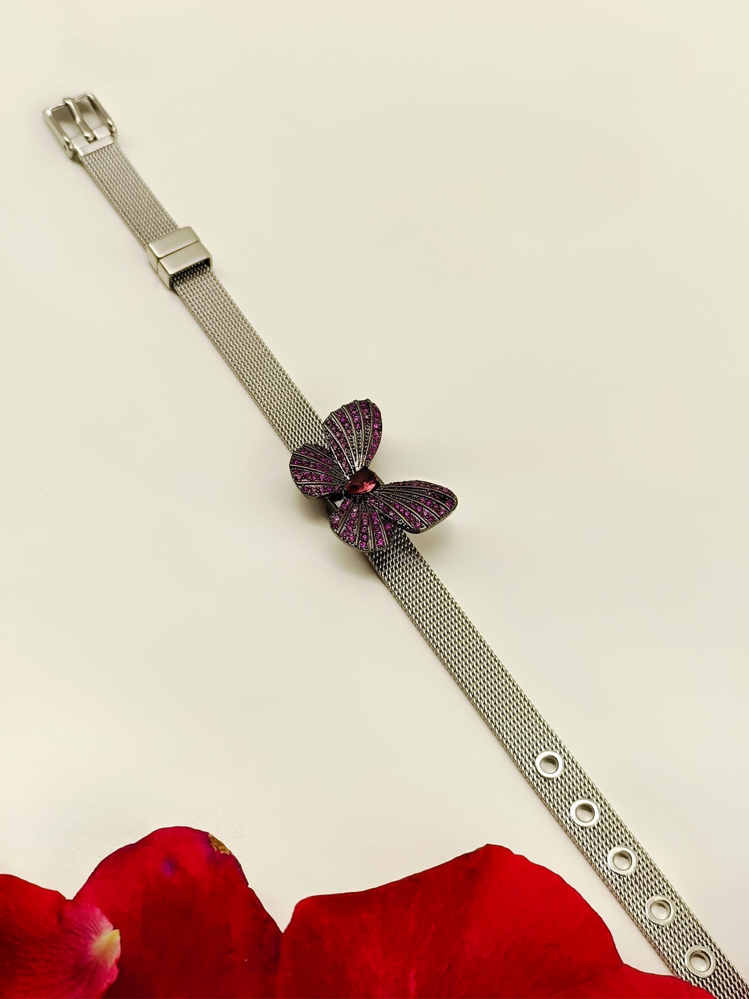 Truba Ruby Butterfly Shape Victorian Bracelet - qivii