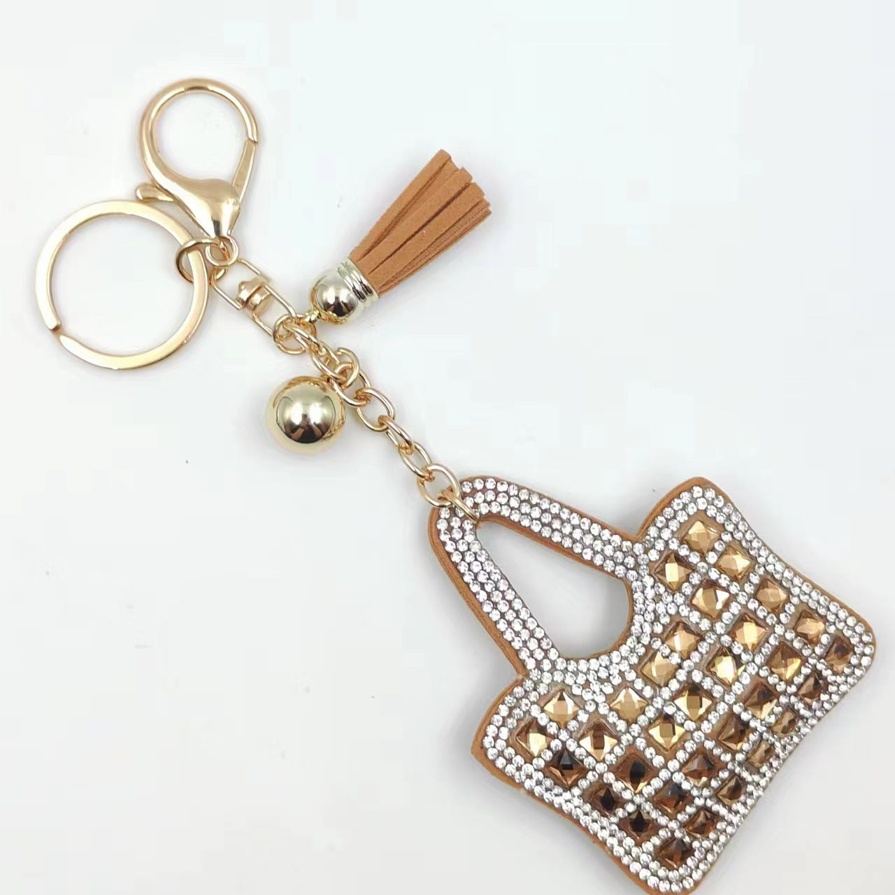 Ounamei Mini Handbag Keychain | Crystal Tassel Bag Charm