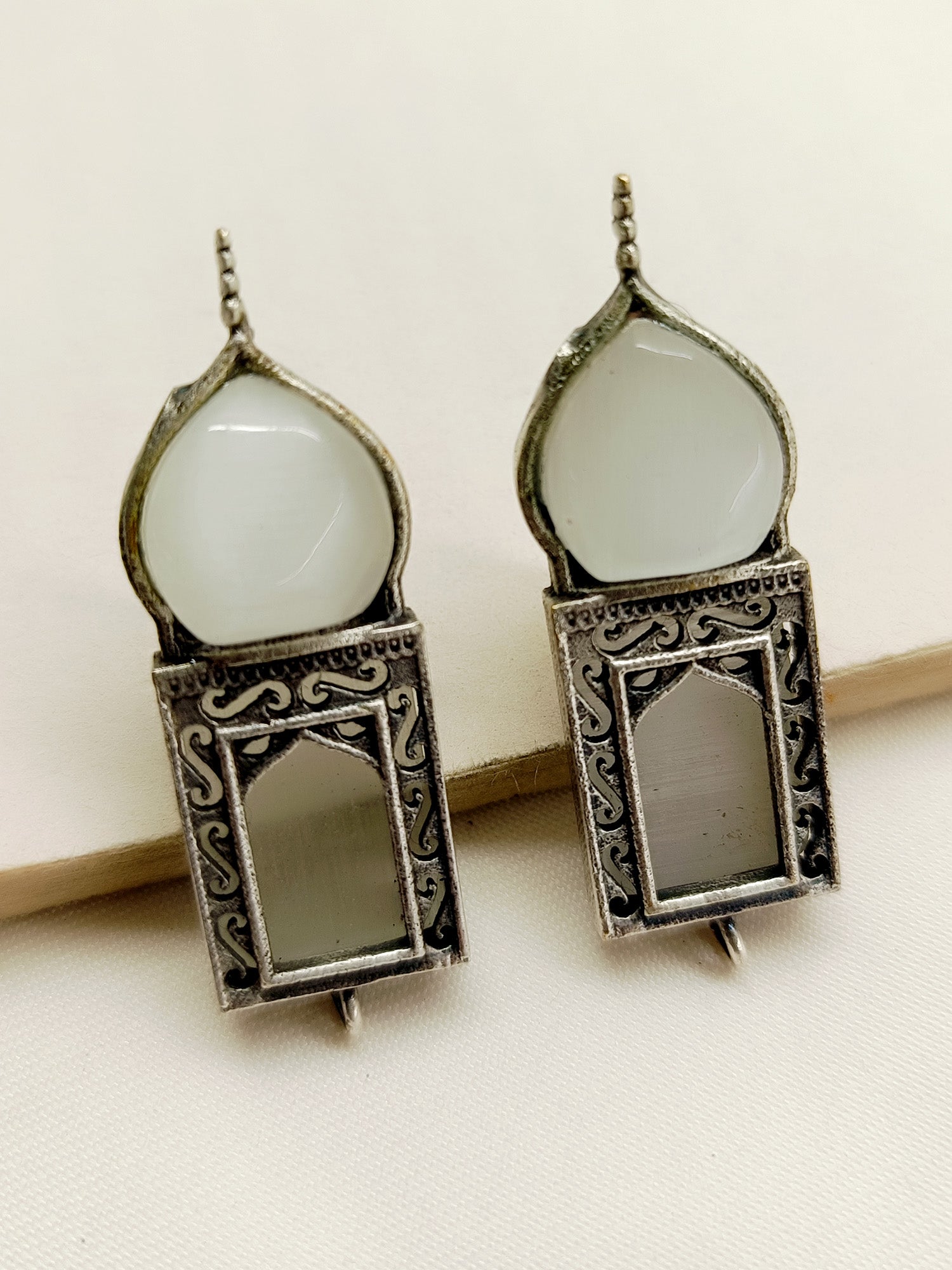 Aaghnya Grey German Silver Oxidized Tops - qivii
