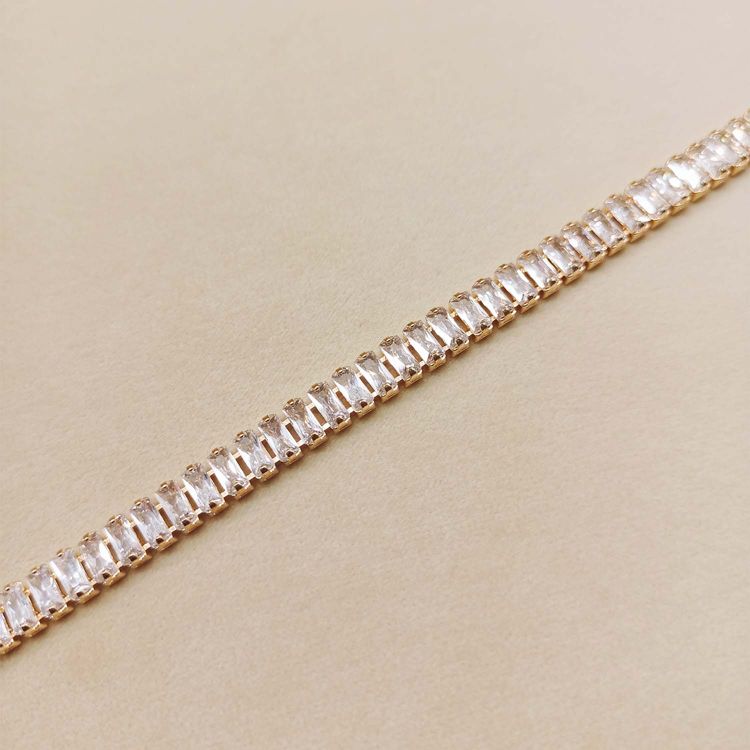 Taru American Diamonds Rose Plated Flexible Bracelet