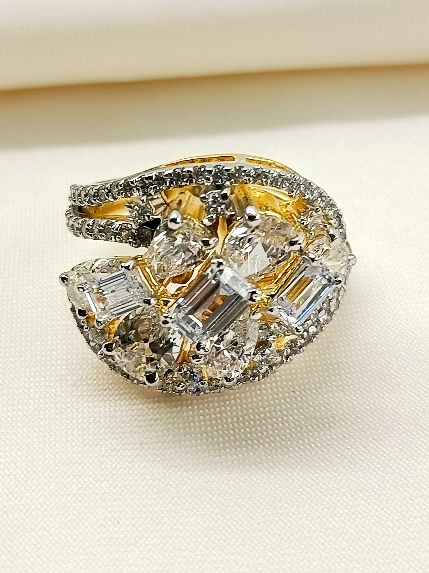 Mukta 92.5 Silver Swarovski Stone Finger Ring