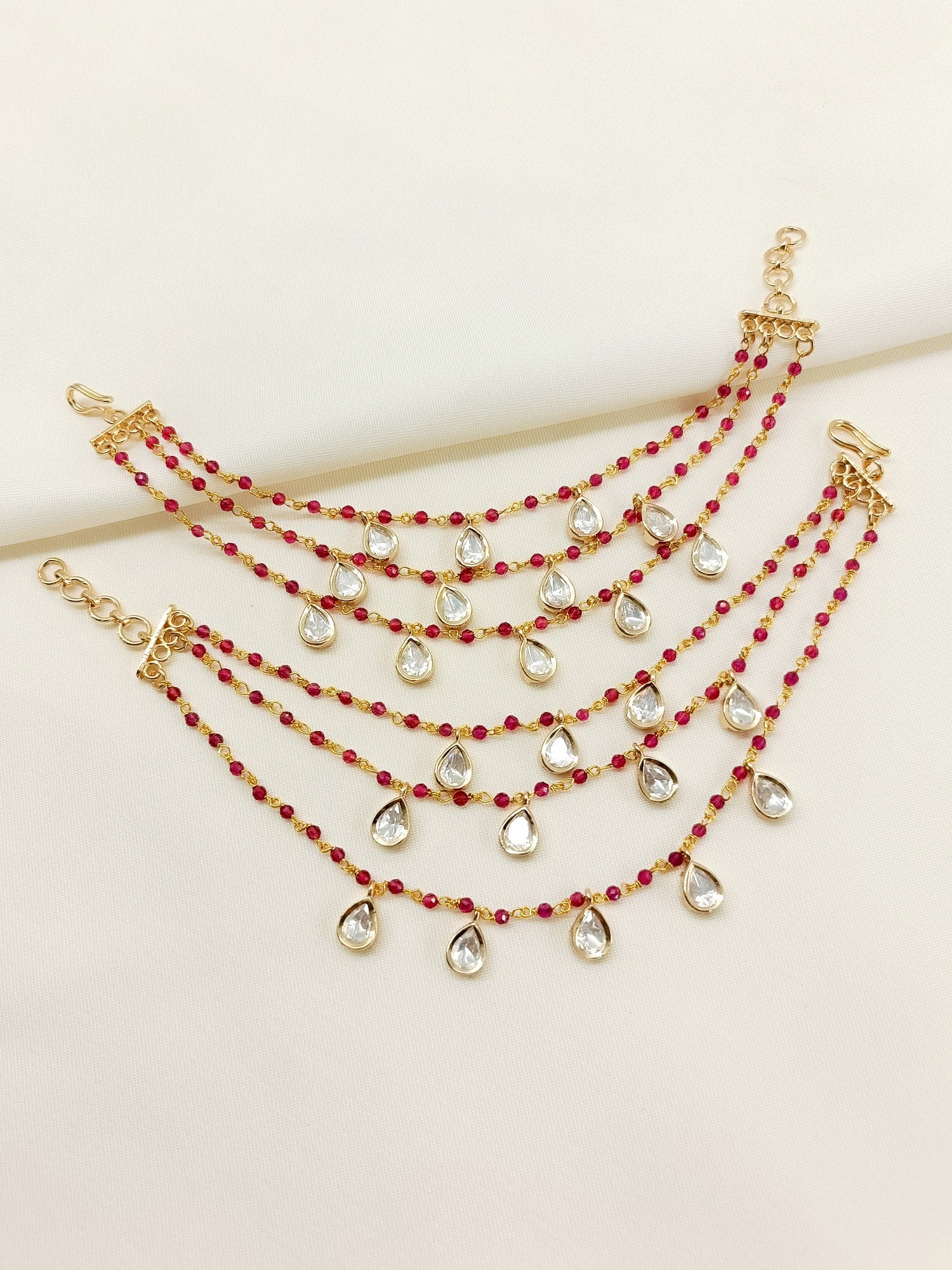 Neeru Majenta Traditional Ear Chain