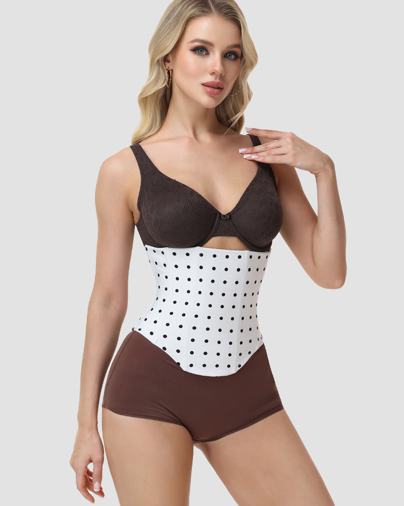 Polka Dot Lace-Up Back Hourglass Waist Corset