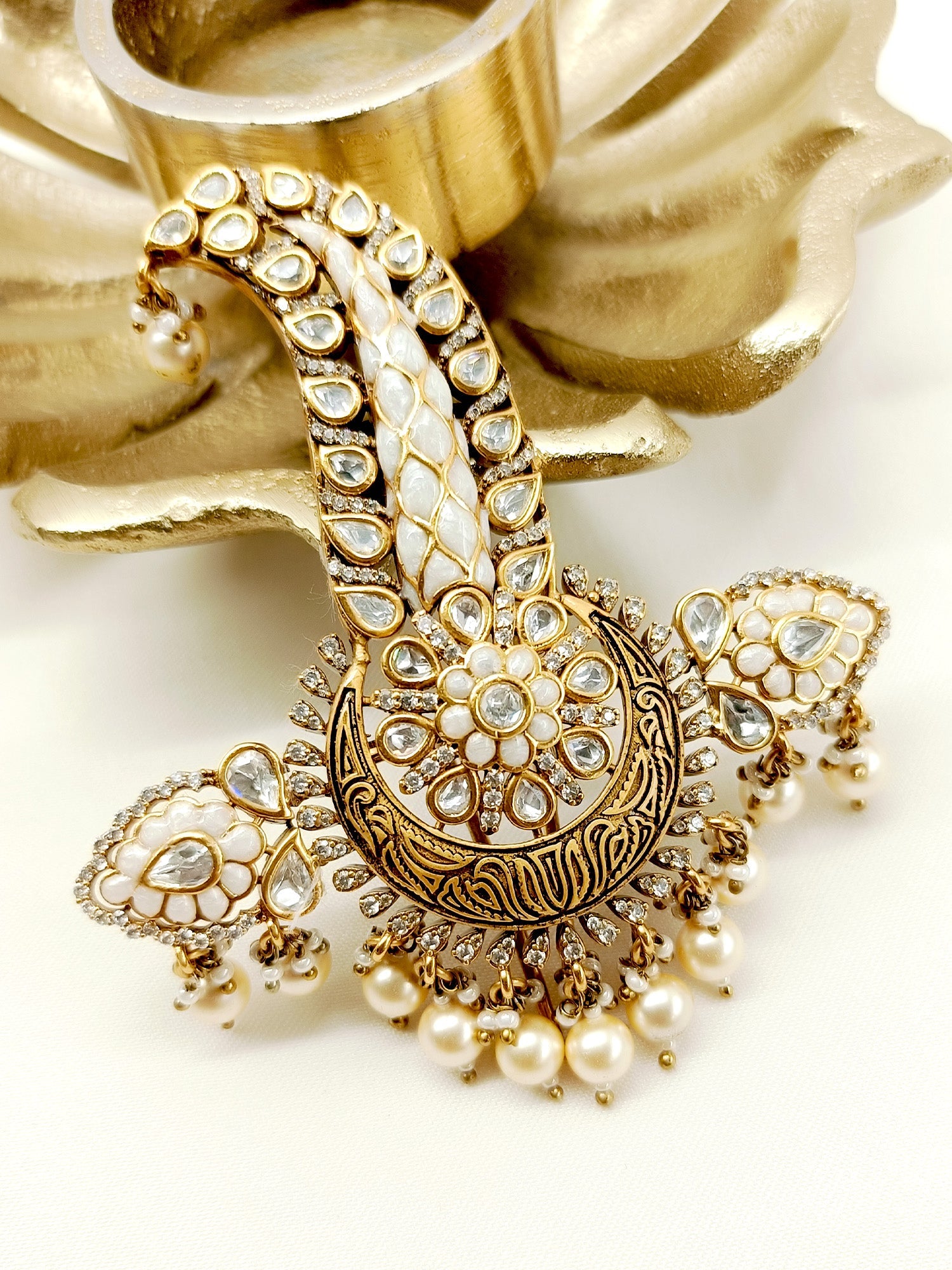 Manav White Kundan Dulha Kalgi