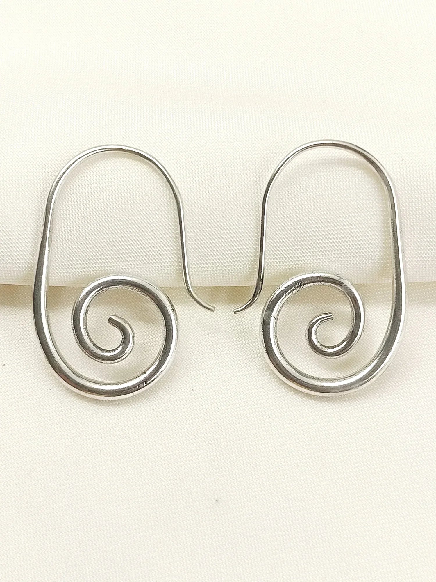 Daya Silver Western Earrings