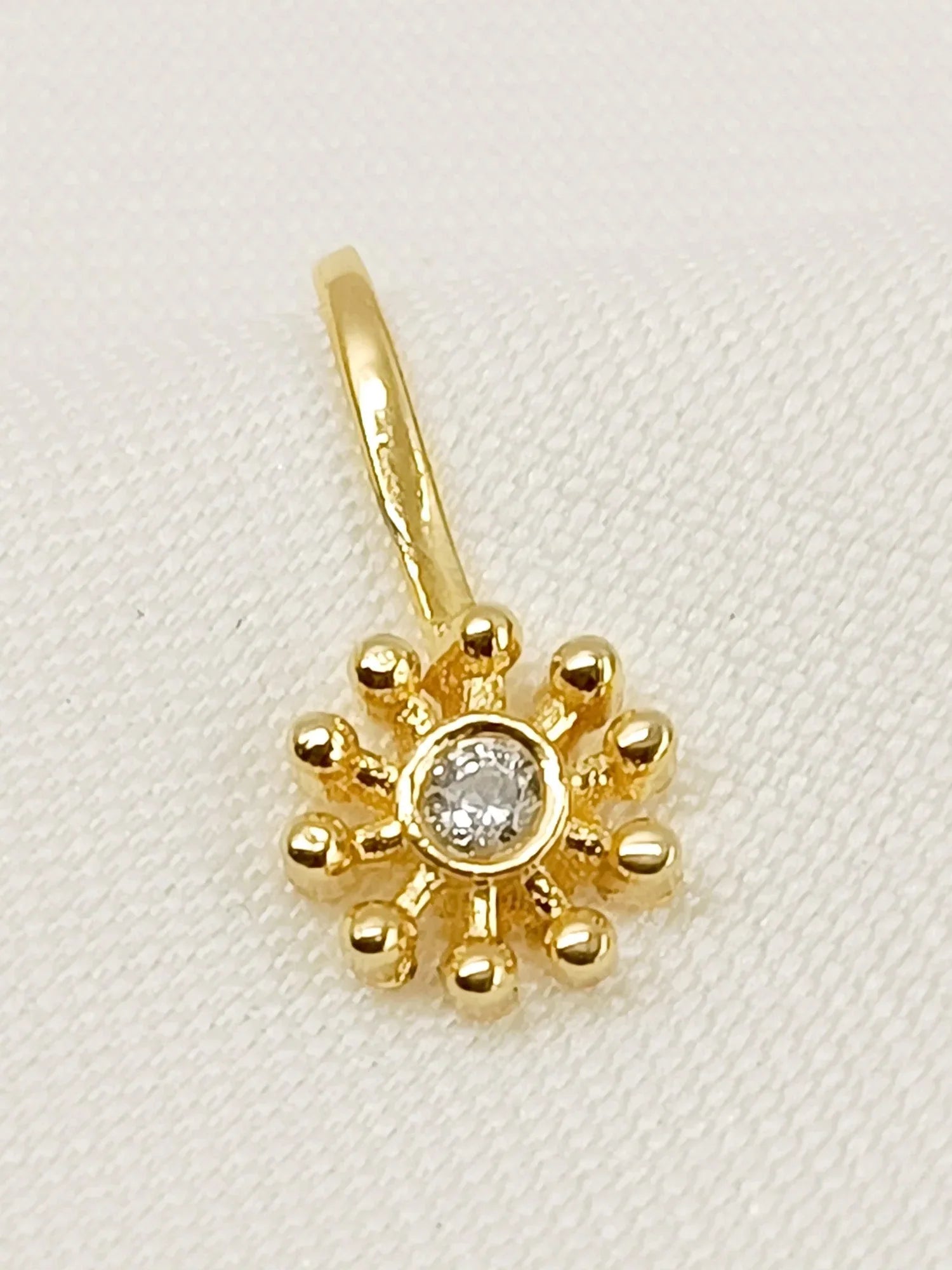 Lakshita Golden American Diamond Pressing Nath