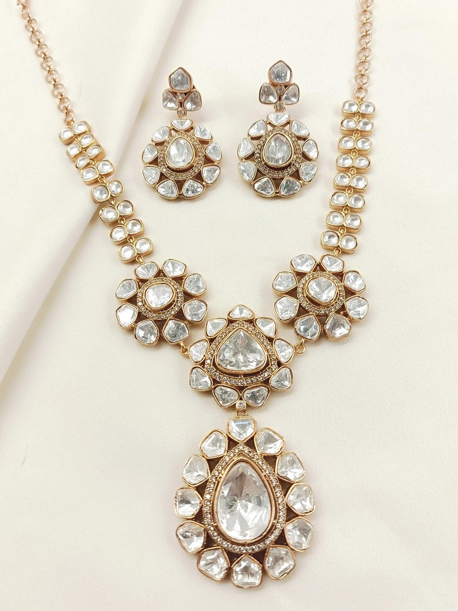 Vishnupriya White Kundan Necklace Set