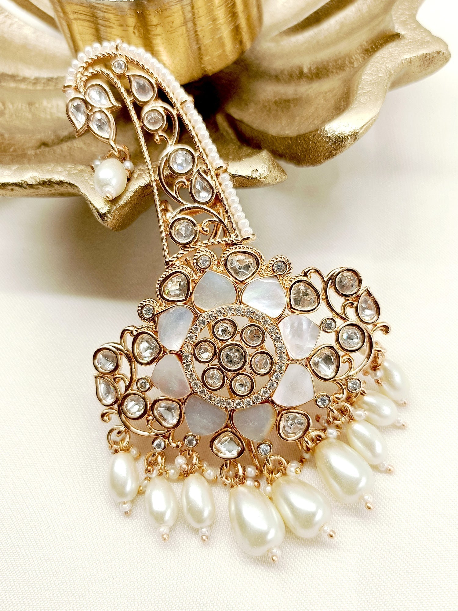 Atharv White Mother Of Pearl Dulha Kalgi - qivii