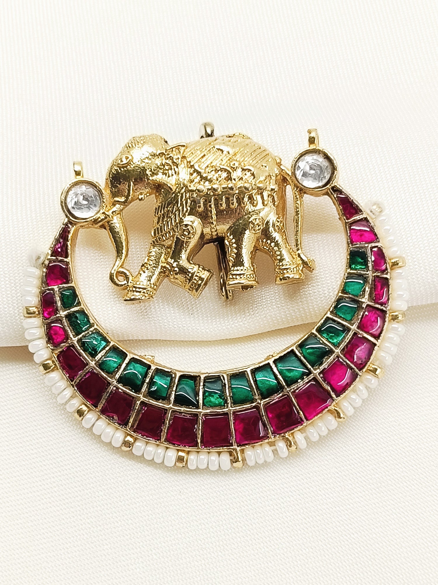 Revansh R&G Elephant Brooch