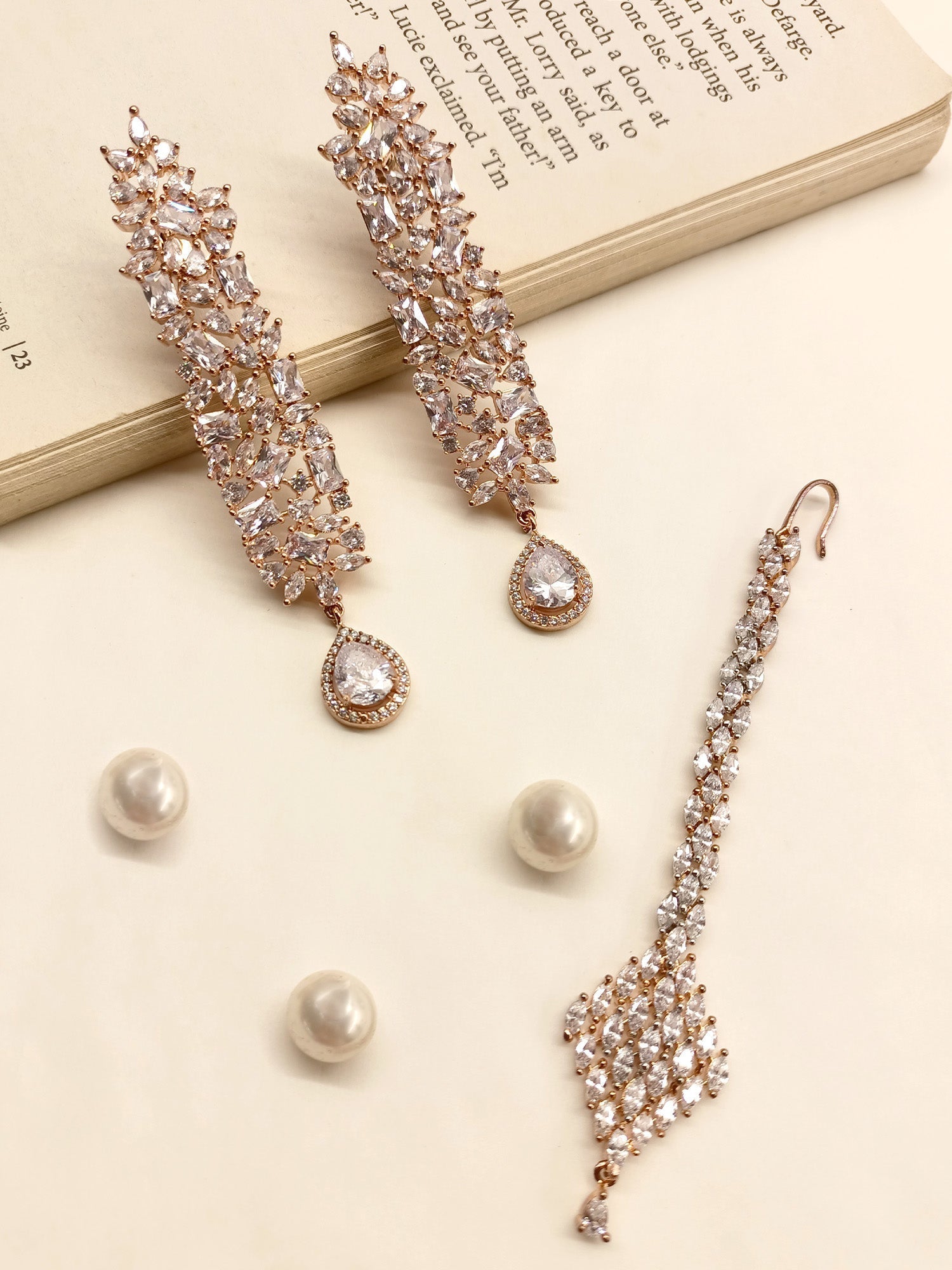 Eleanor American Diamond Earrings With Teeka - qivii