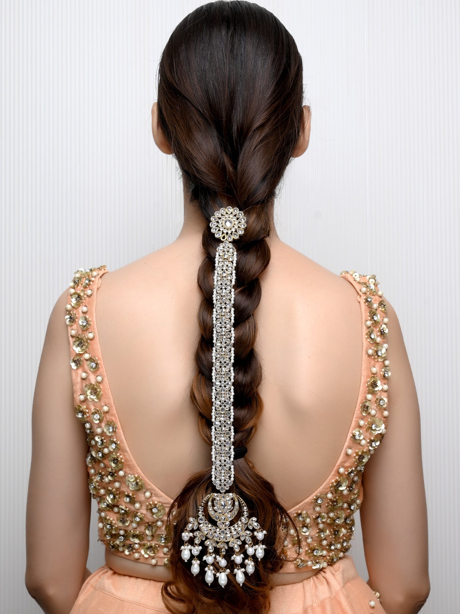 Dhavajee 0White Braid Accessories In Polki - qivii