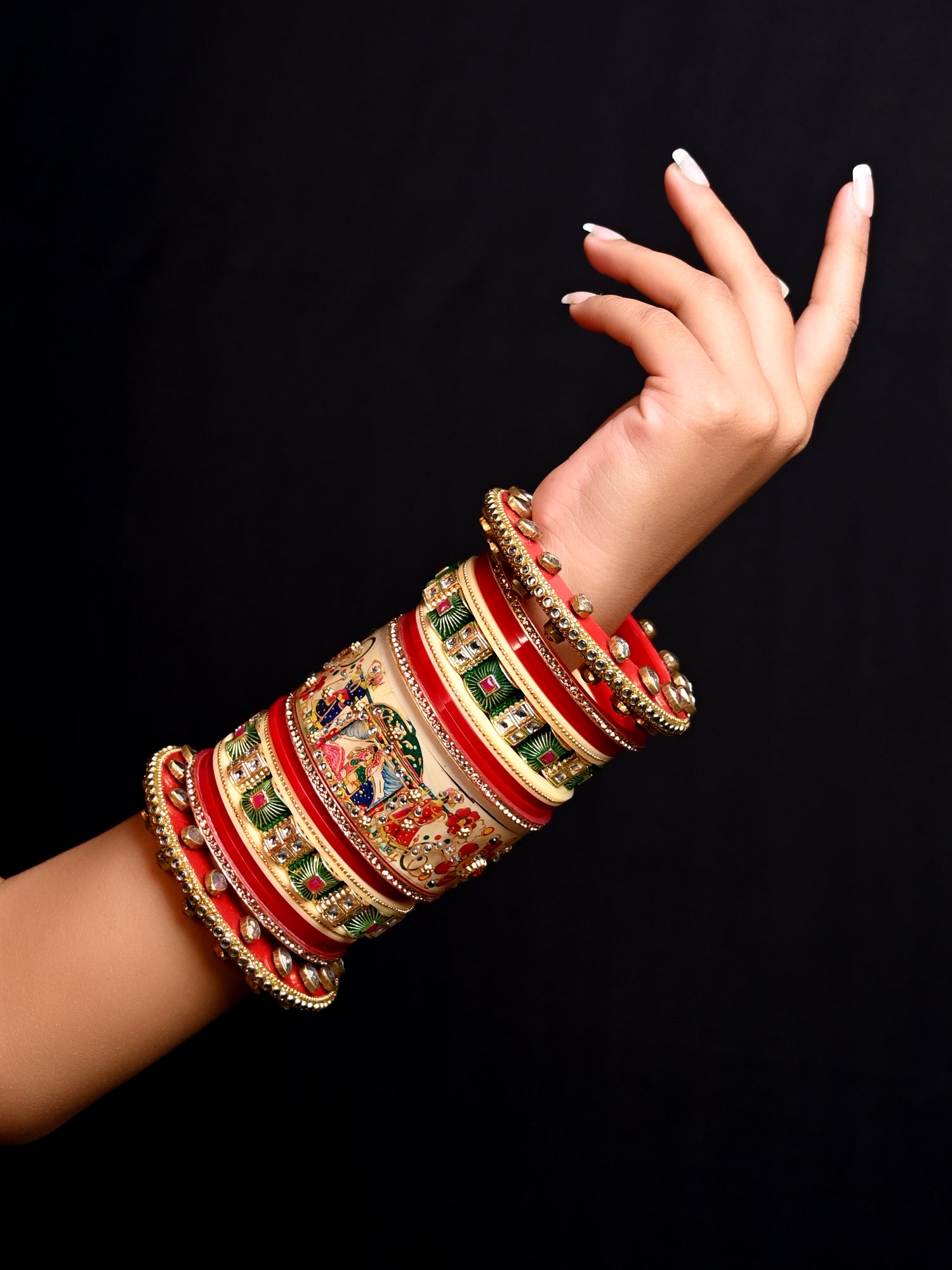 Bhagyalaxmi Multi Coloured Rajputi Chura - qivii