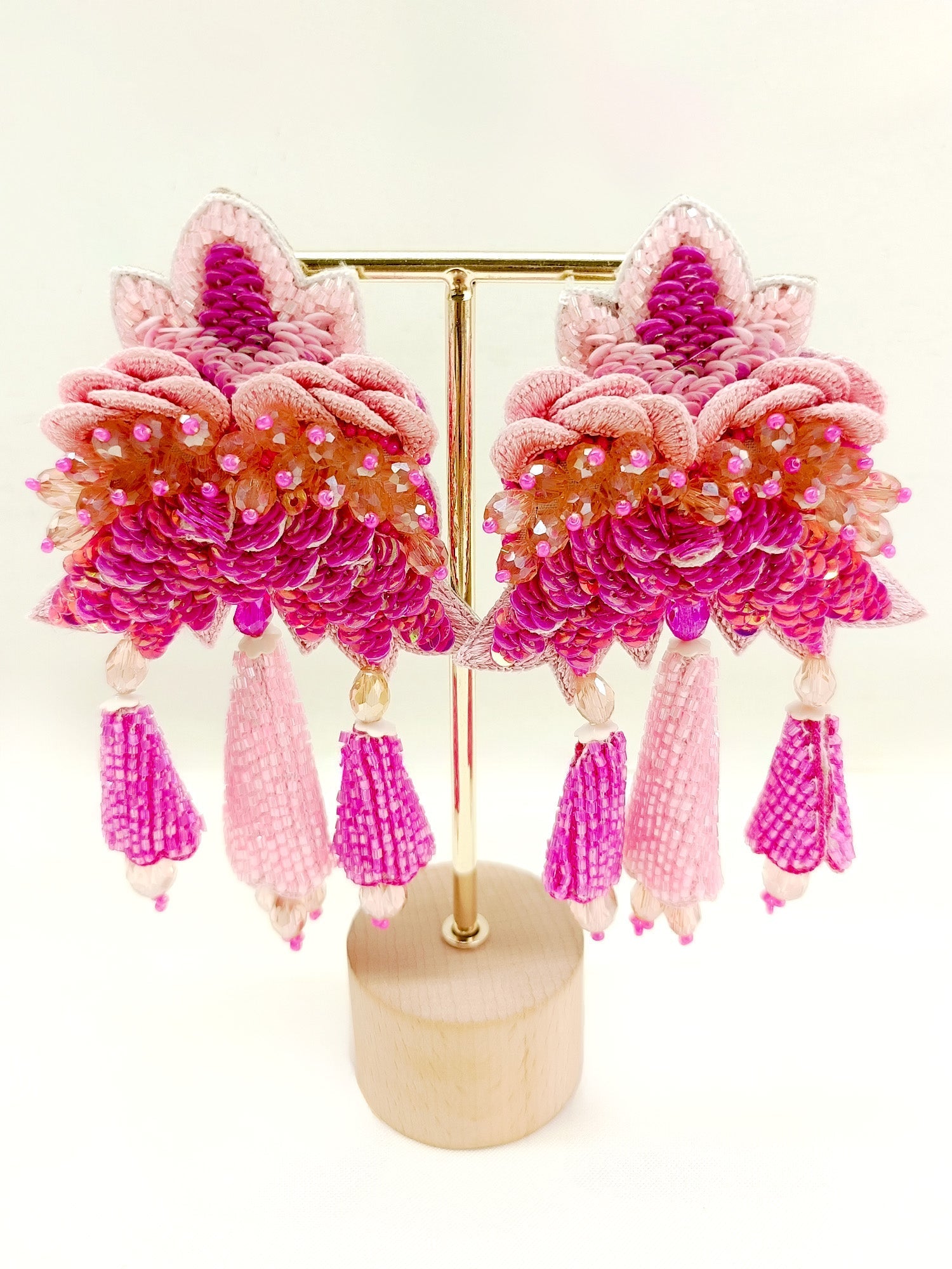 Beatrice Pink Handmade Earrings - qivii