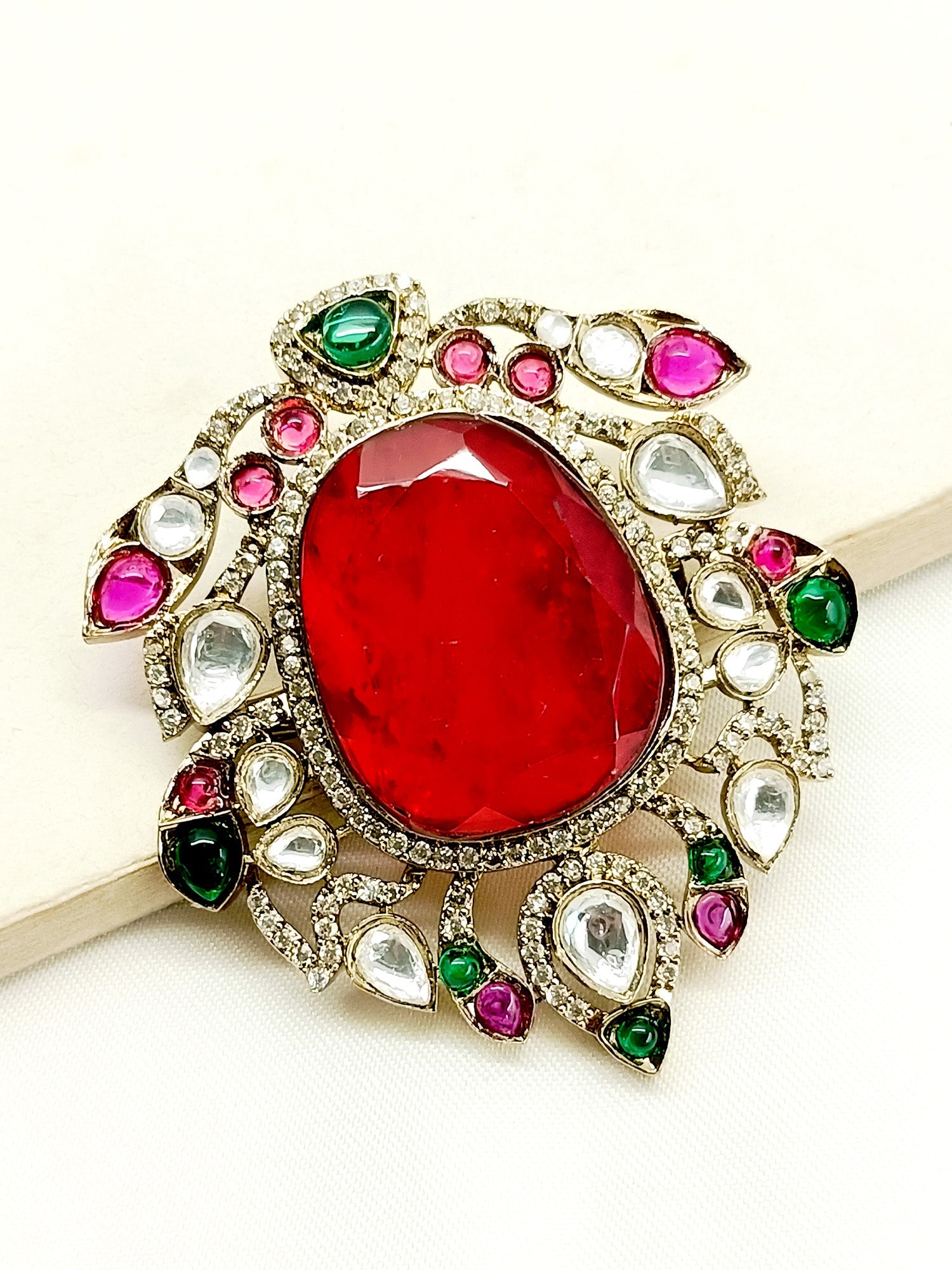 Pranit Ruby Men's Brooch