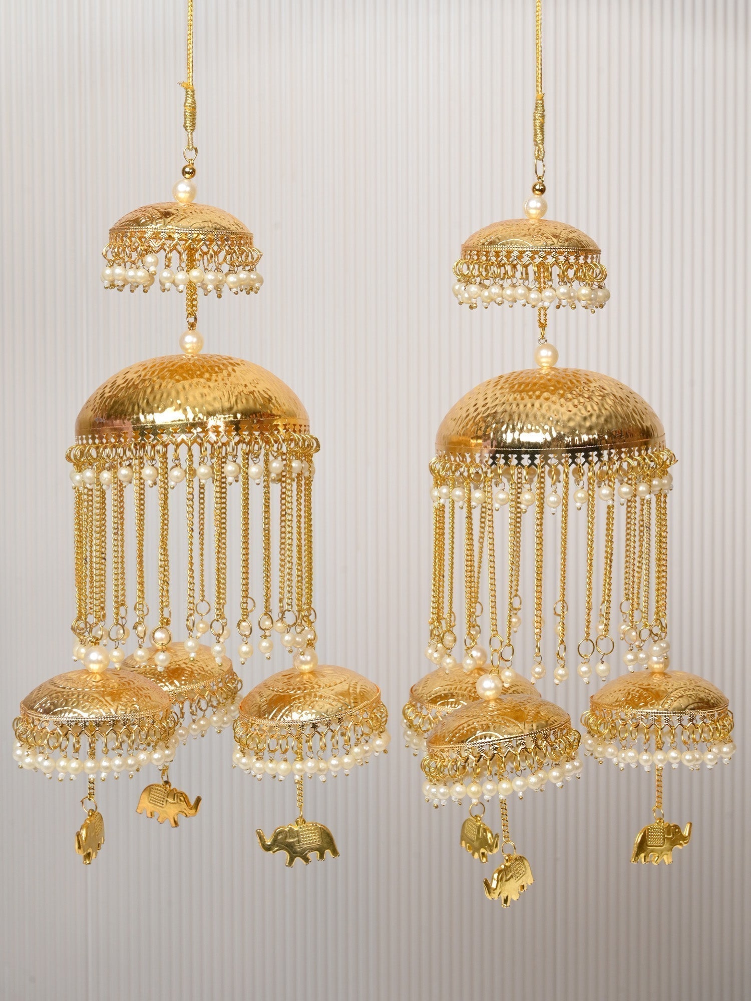 Sonal Cream Kundan Pearl Hanging Kalire - qivii