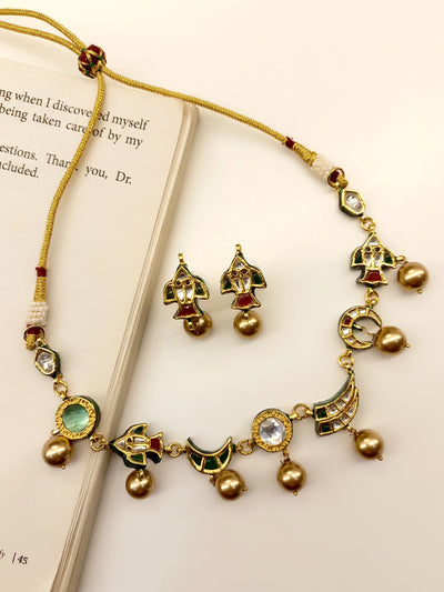 Zoe Multi Colour Kundan Necklace Set