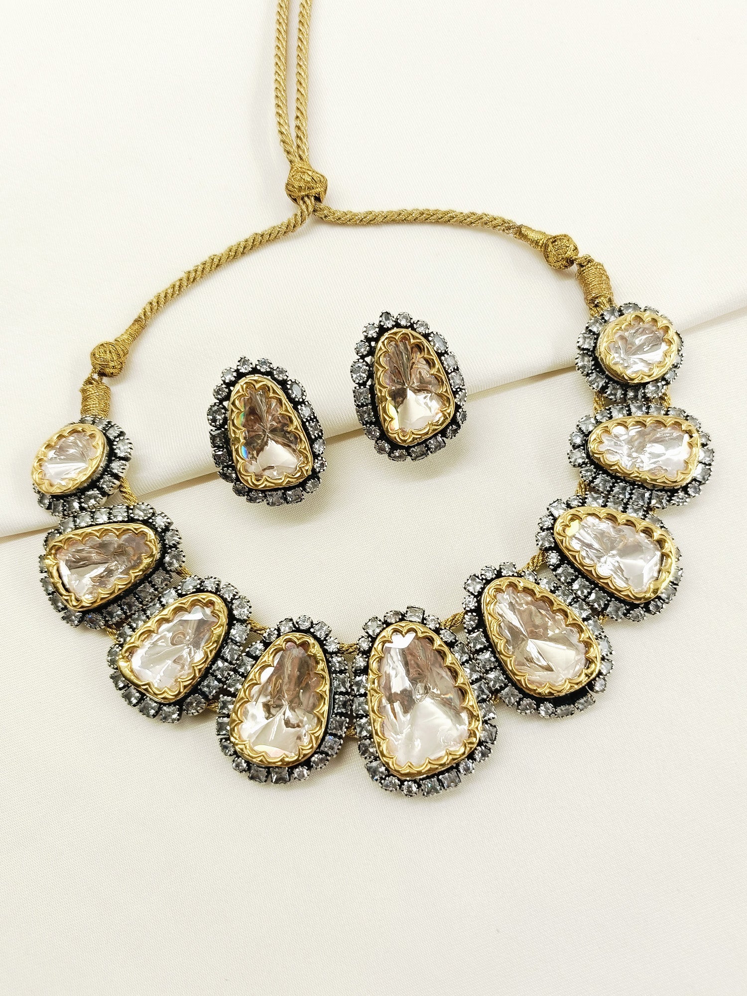 Nabila 92.5 Silver Moissonite Necklace Set