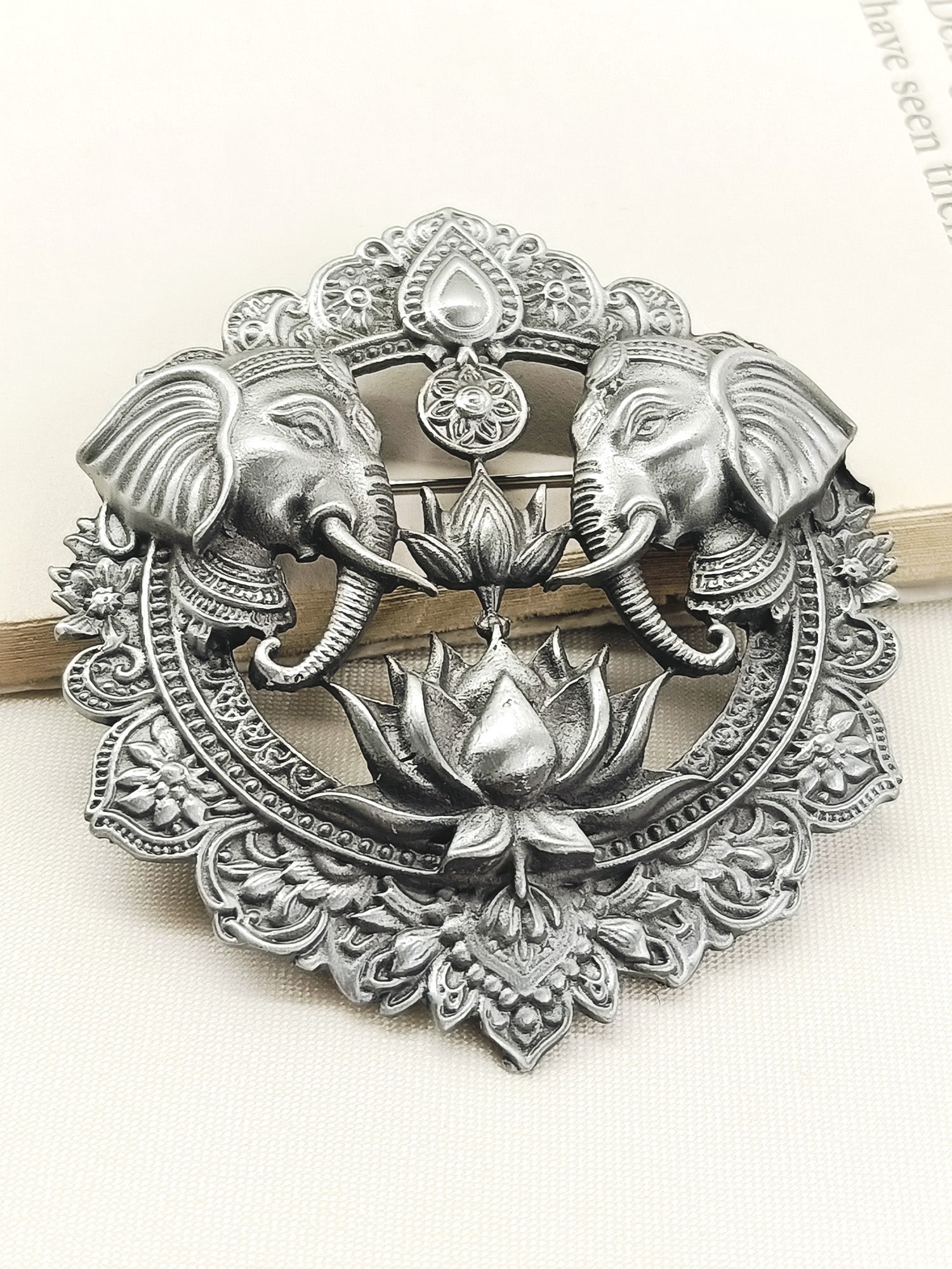 Sharad Grey Elephant Men's Brooch