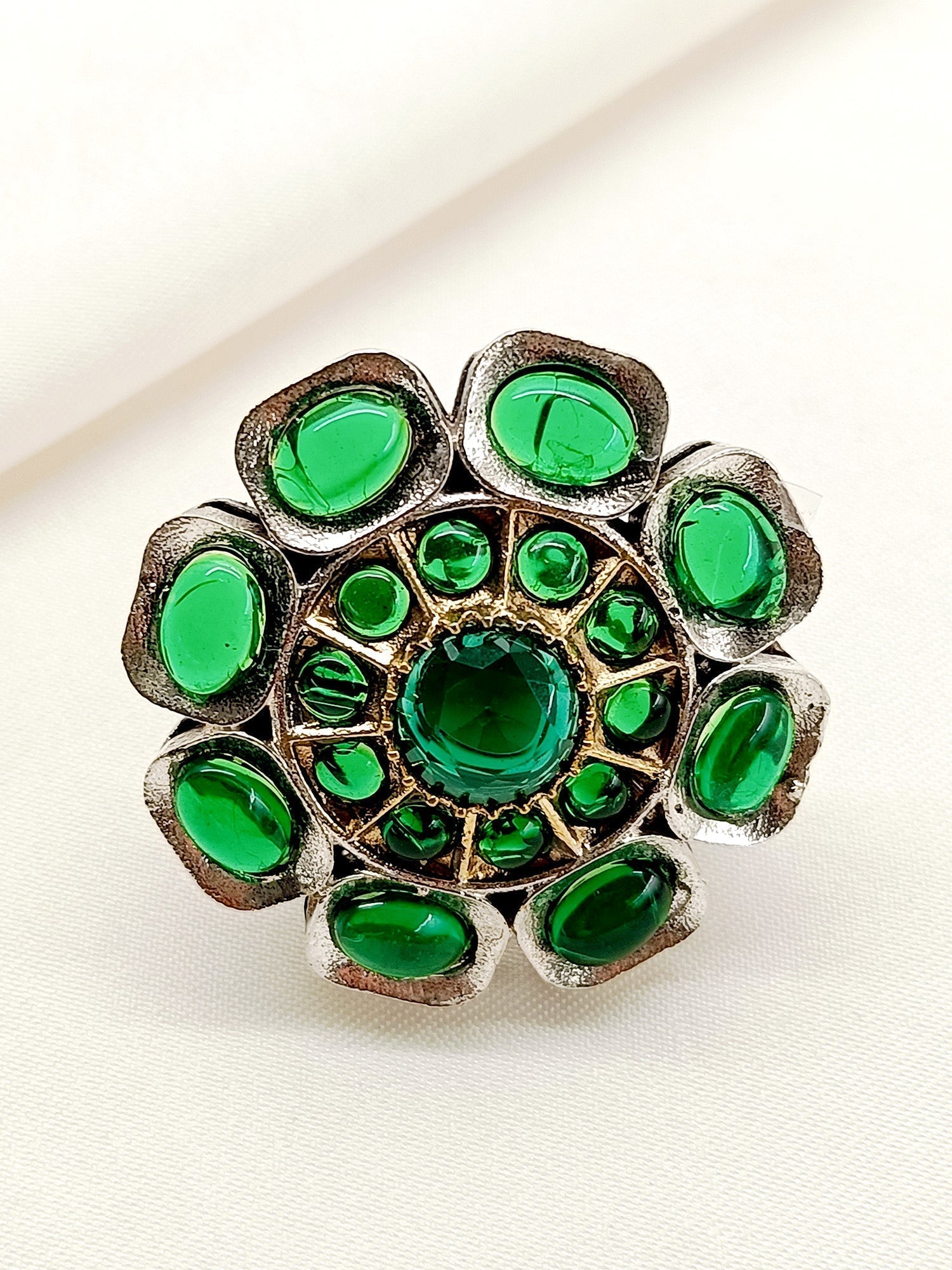 Gahna Green Oxidized Finger Ring - qivii