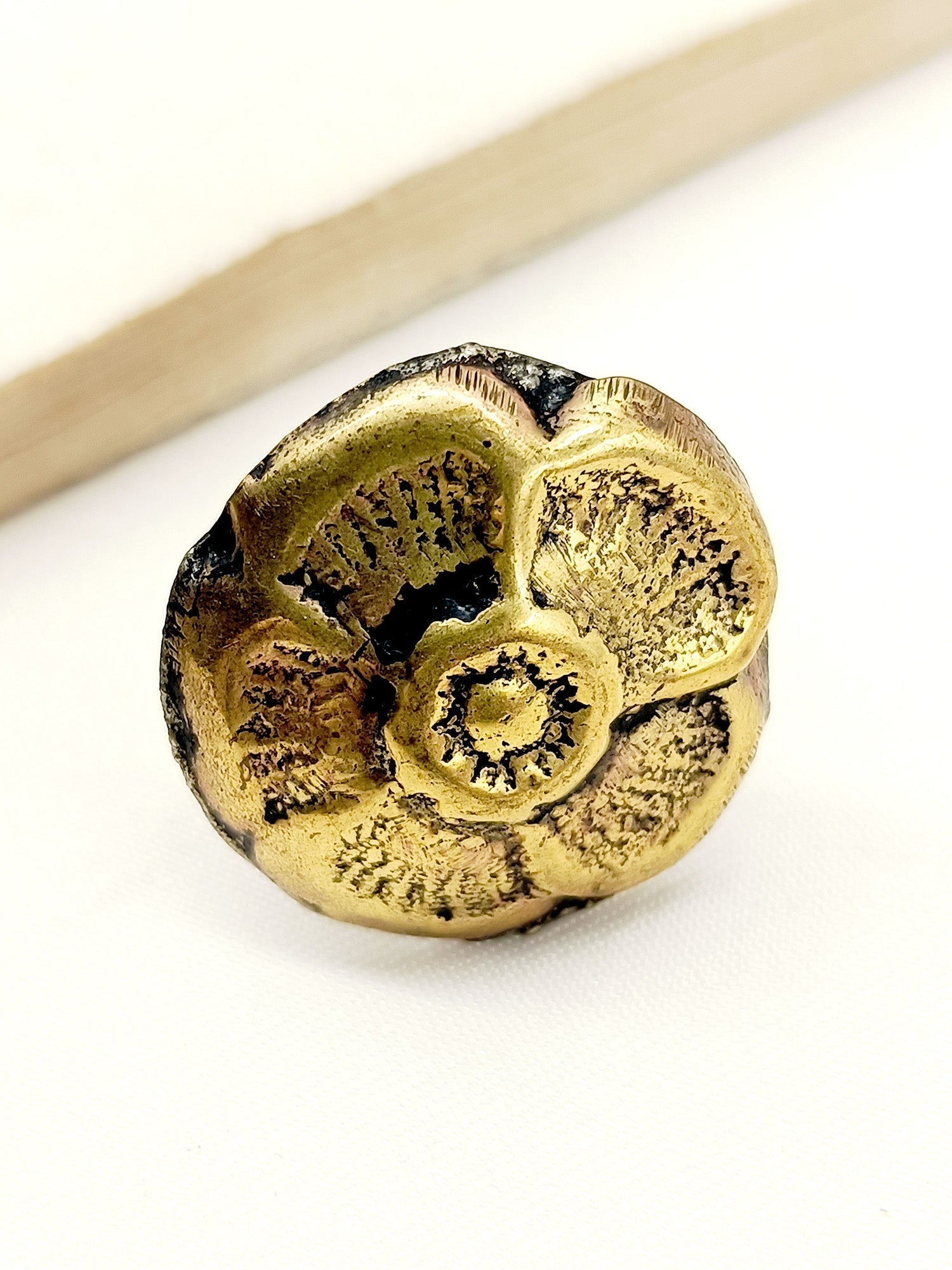 Aadhyavi Golden Tribal Finger Ring - qivii