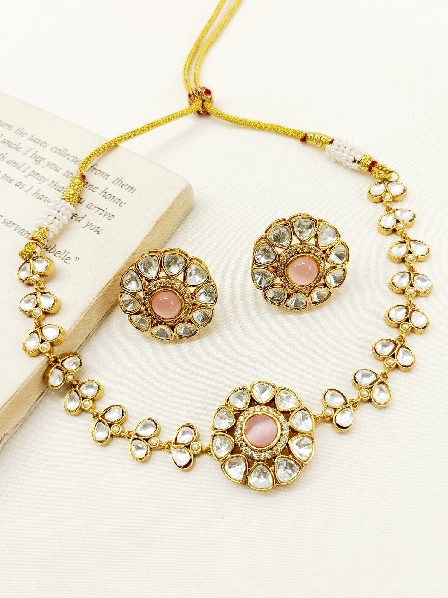 Bharati Baby Pink Kundan Choker Set