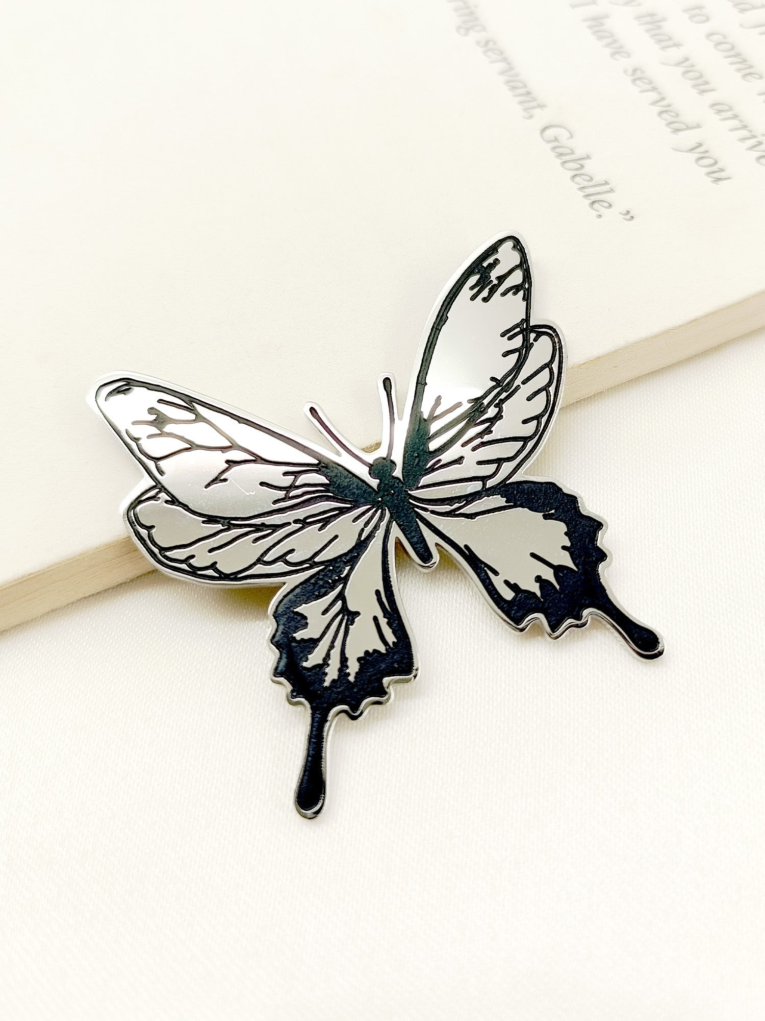 Tabassum Silver Butterfly Men's Brooch