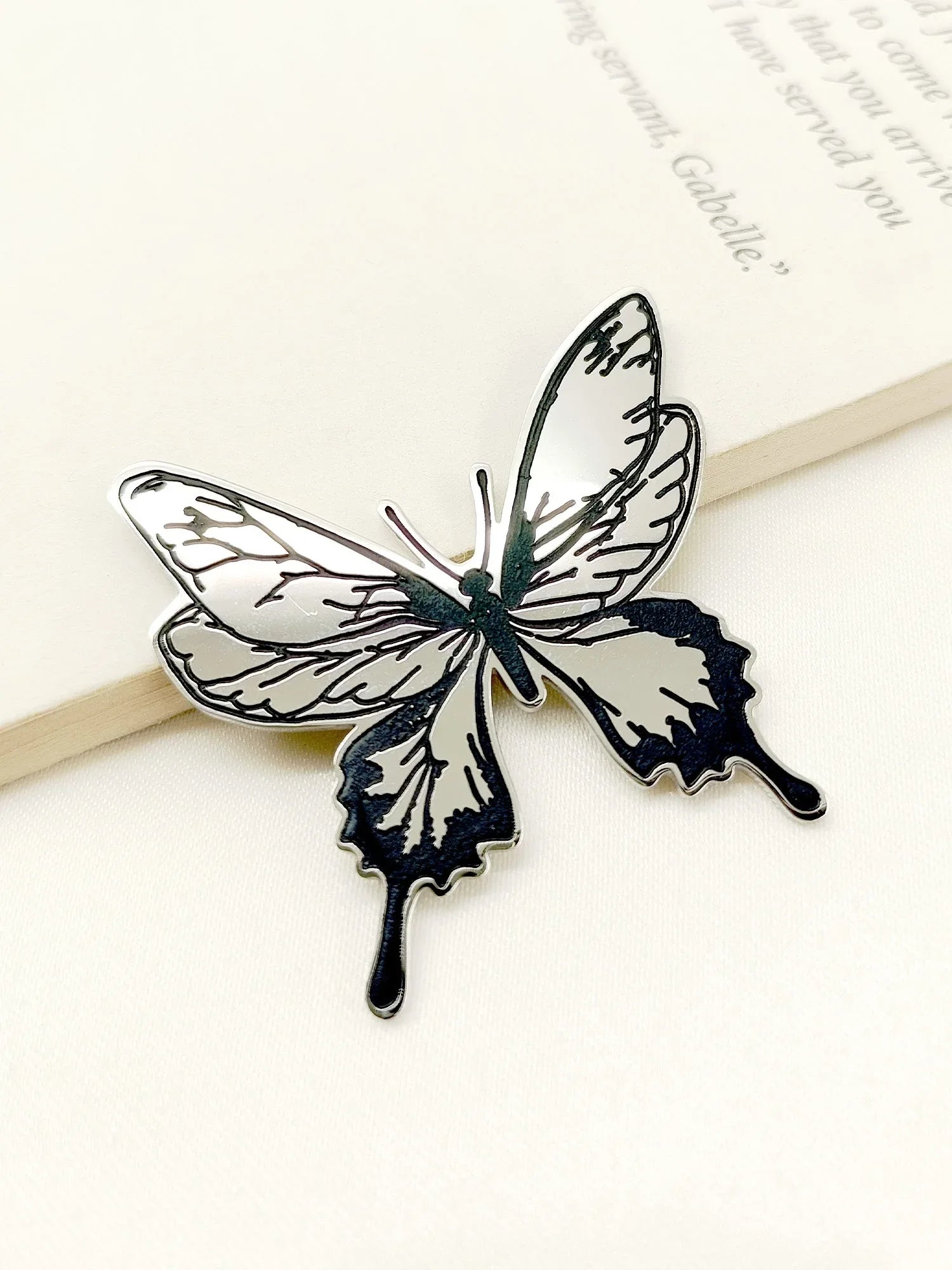 Tabassum Silver Butterfly Men's Brooch