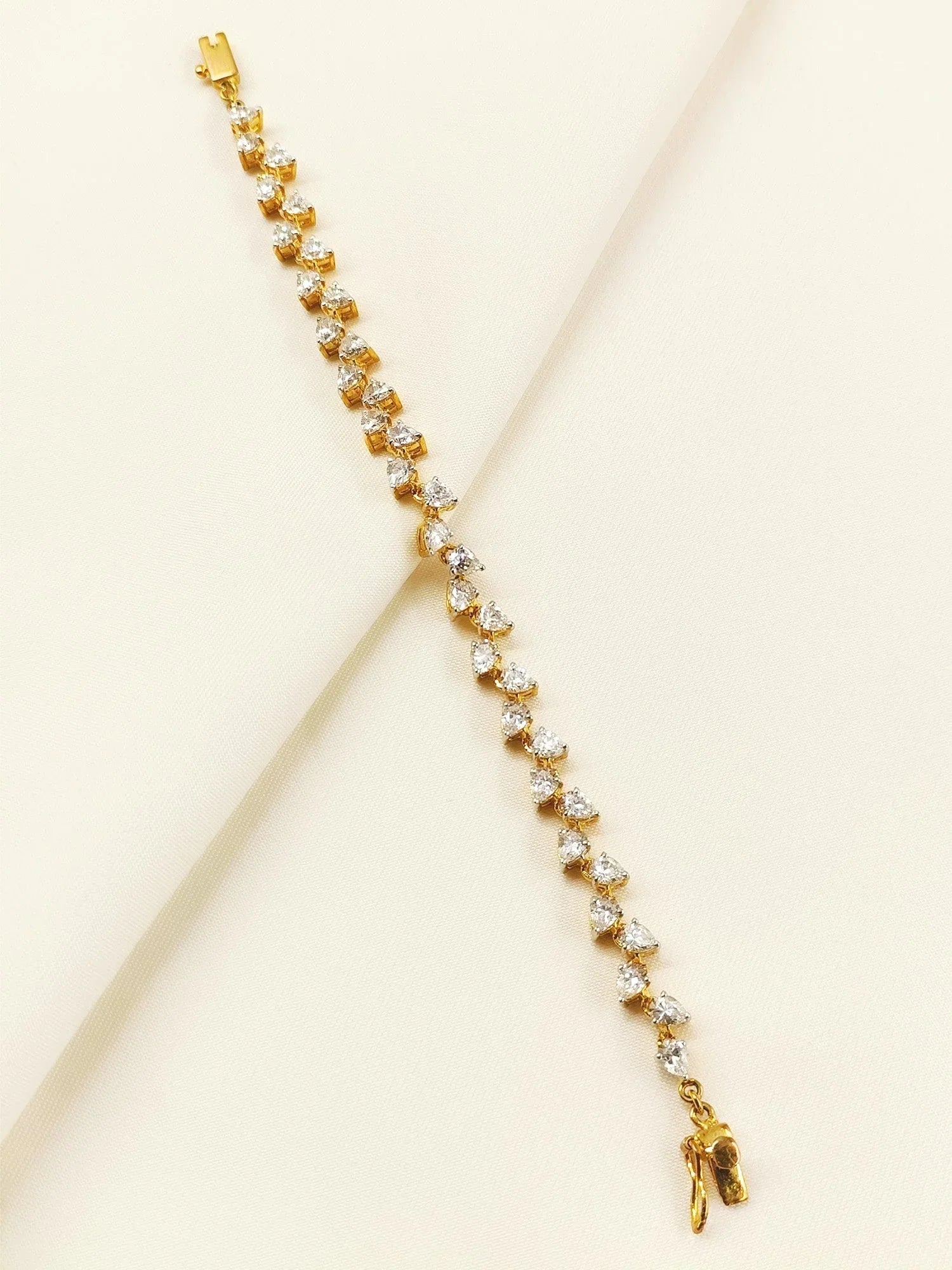 Rose White 92.5 Silver Swarovski Stone Bracelet