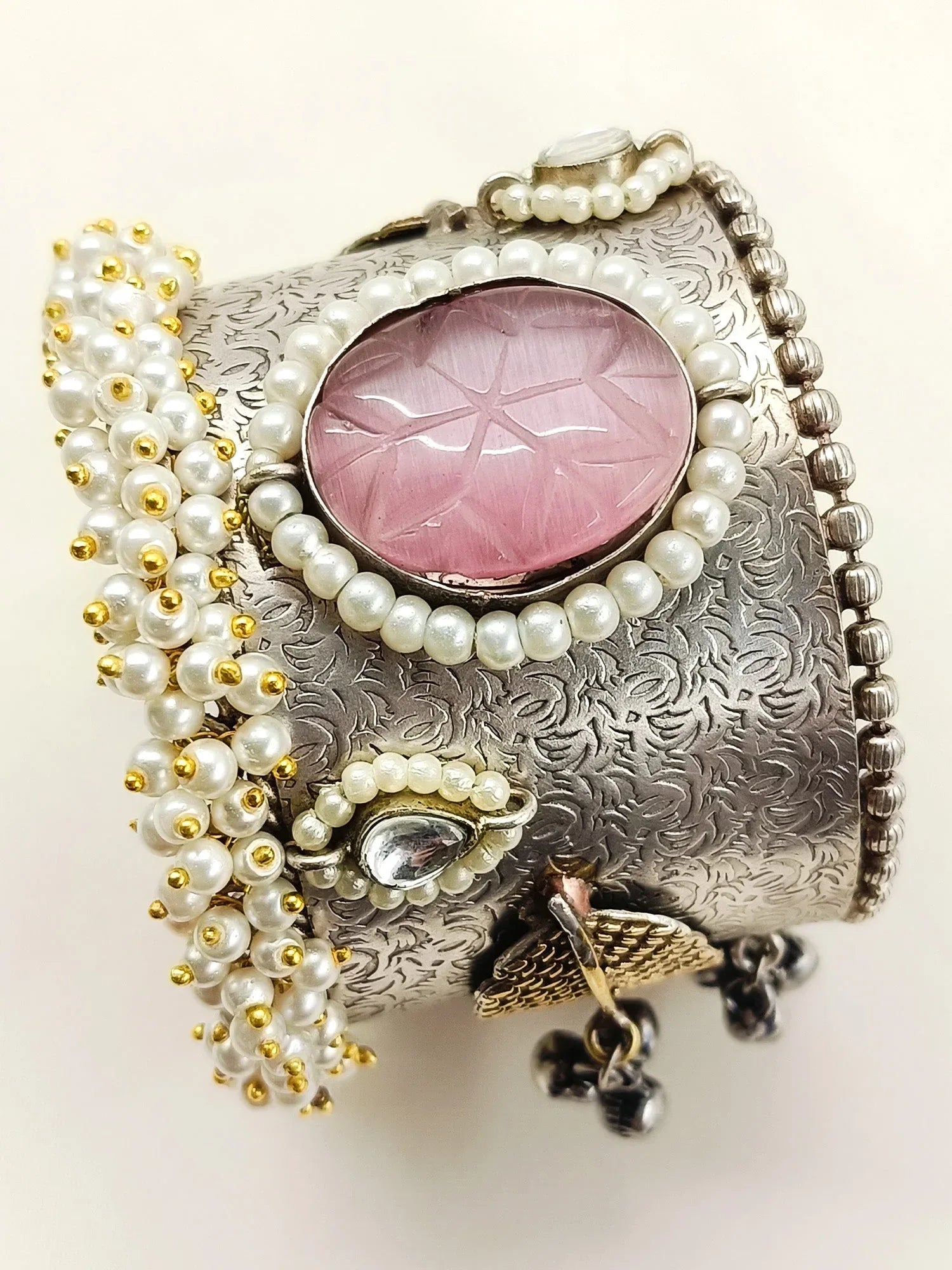 Tarunika Pink Oxidized Bracelet