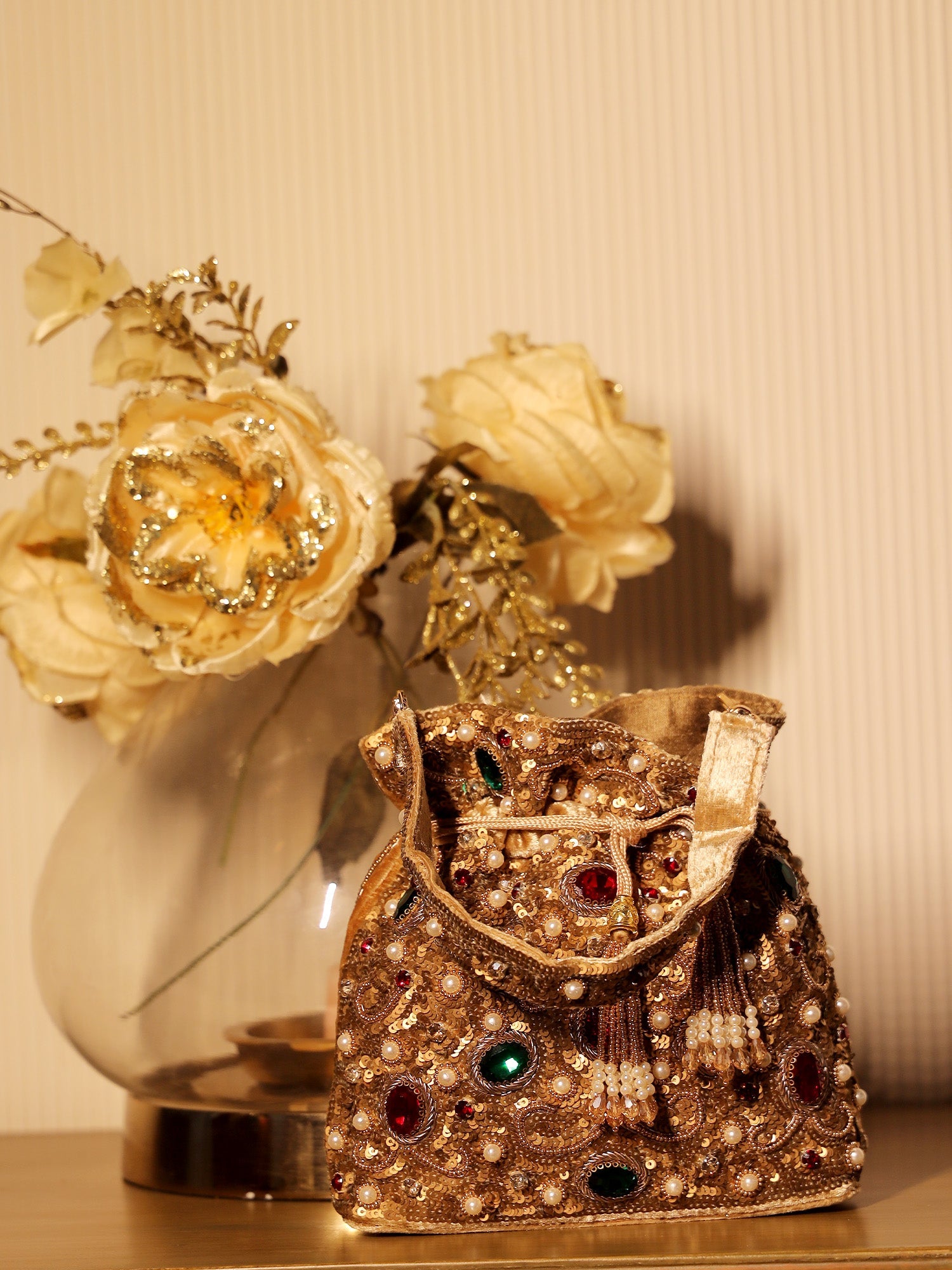 Eshita Copper Potli Bag - qivii