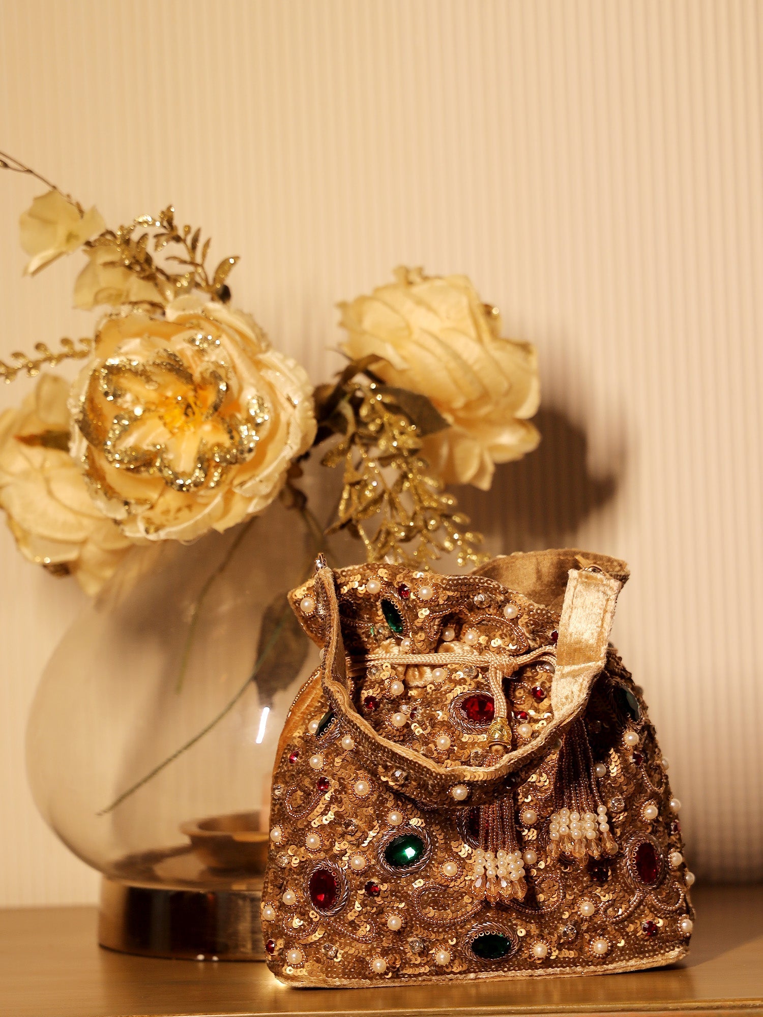 Eshita Copper Potli Bag - qivii