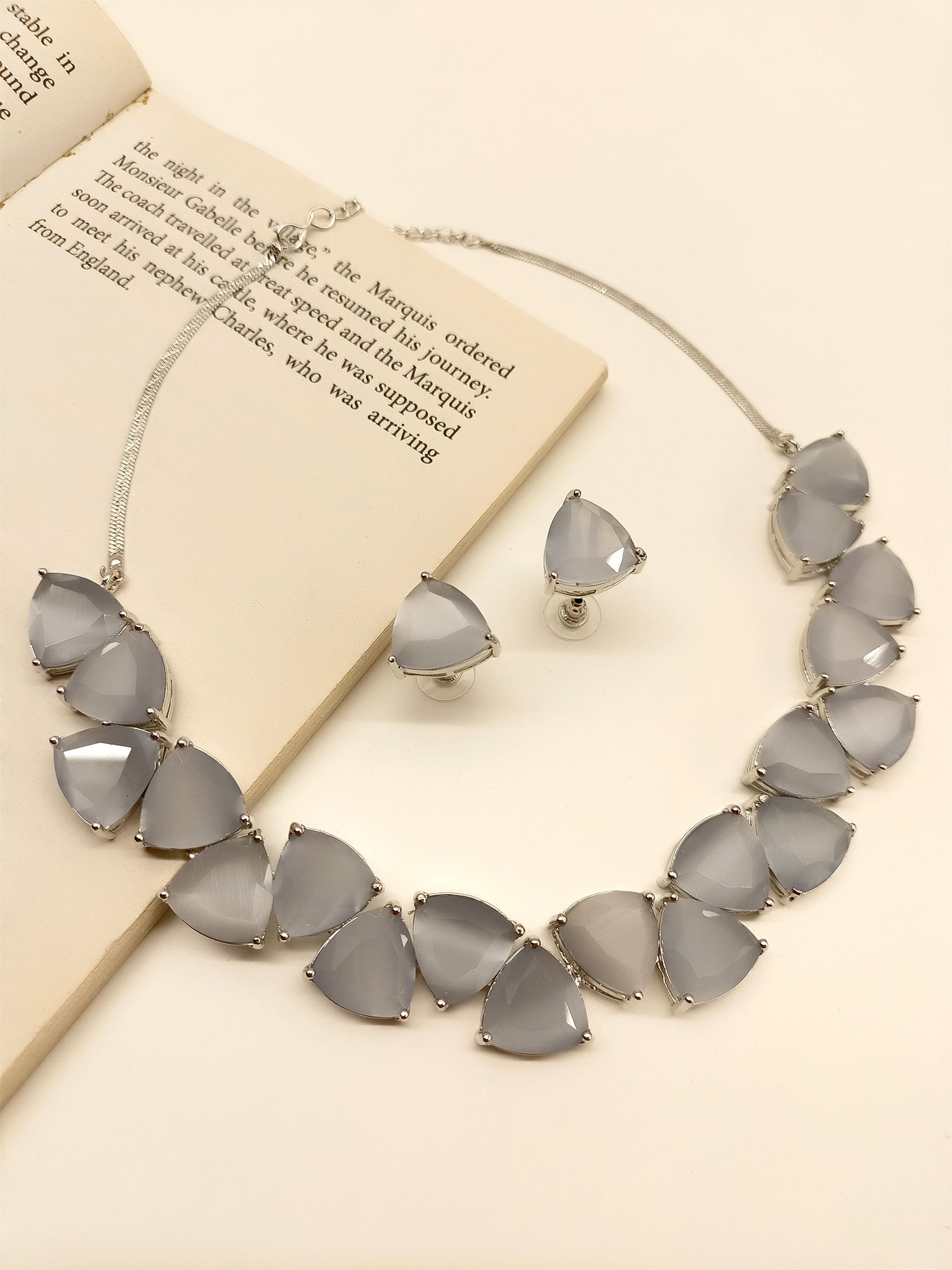 Mishkad Gray American Diamond Set - qivii