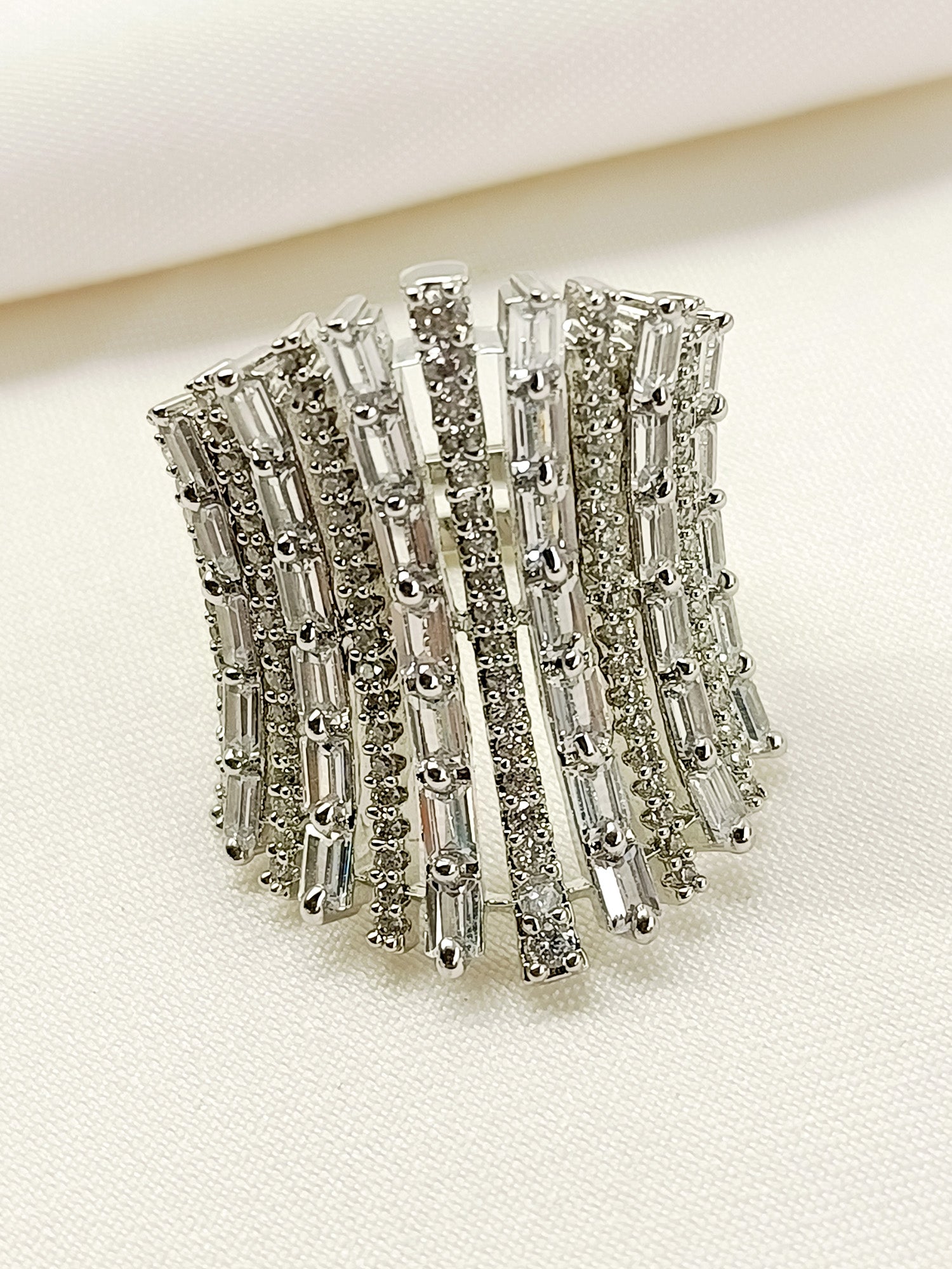 Krisha White American Diamond Finger Ring