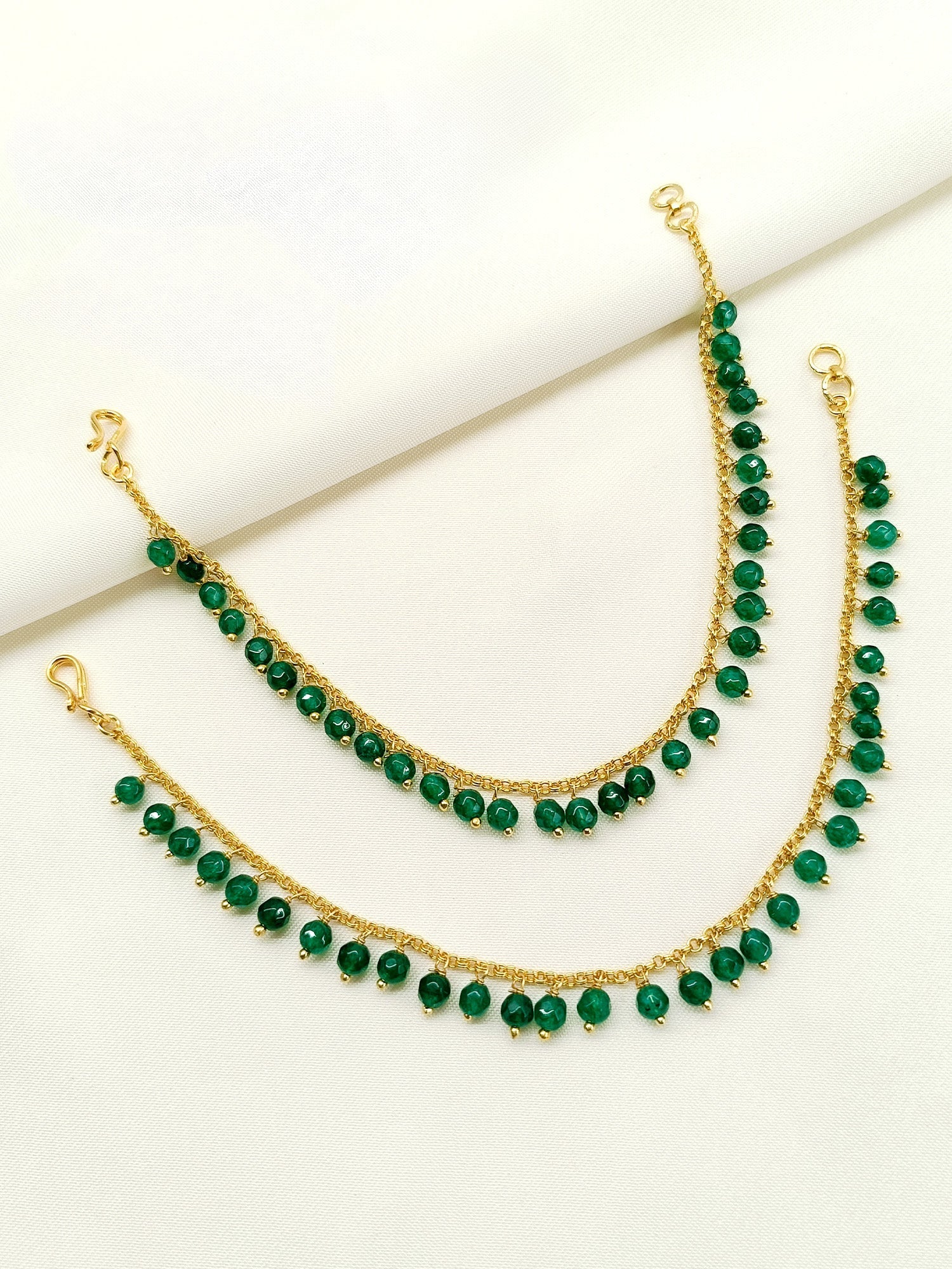 Bhagyalaxmi Green Traditional Ear Chain
