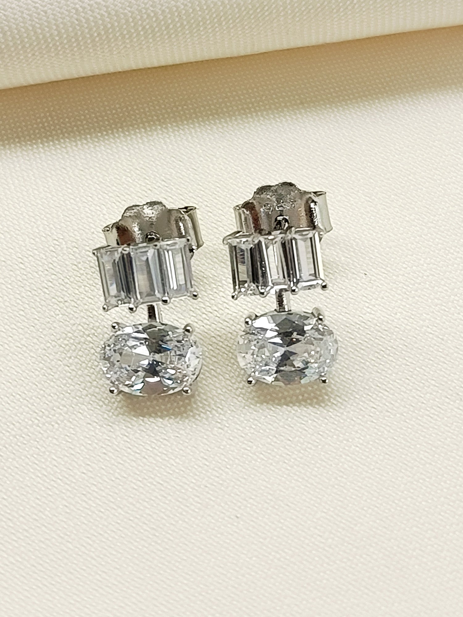 Simran 92.5 Silver Swarovski Stone Tops - qivii