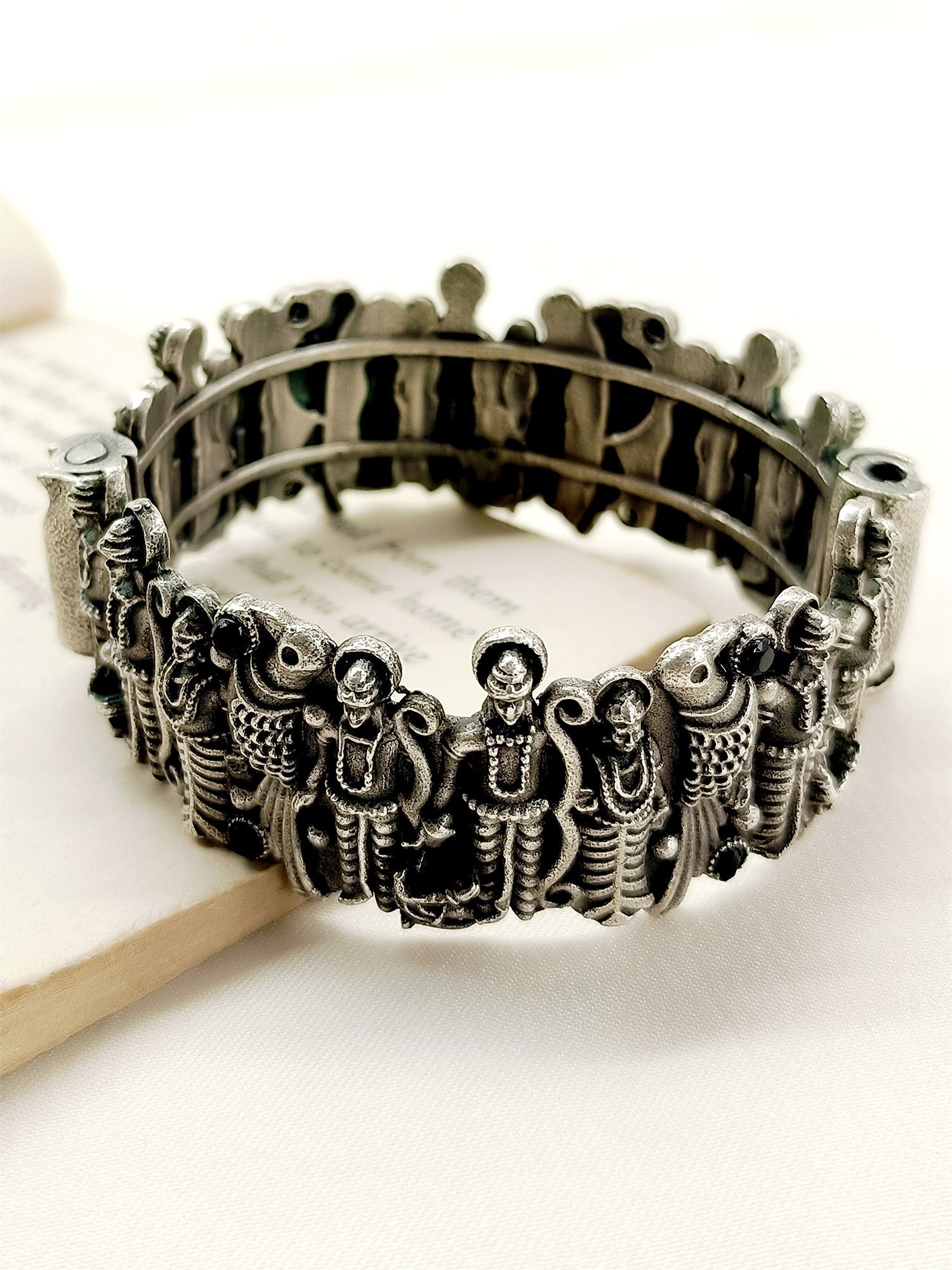 Magadhi Black Ram Ji Oxidized Kada - qivii