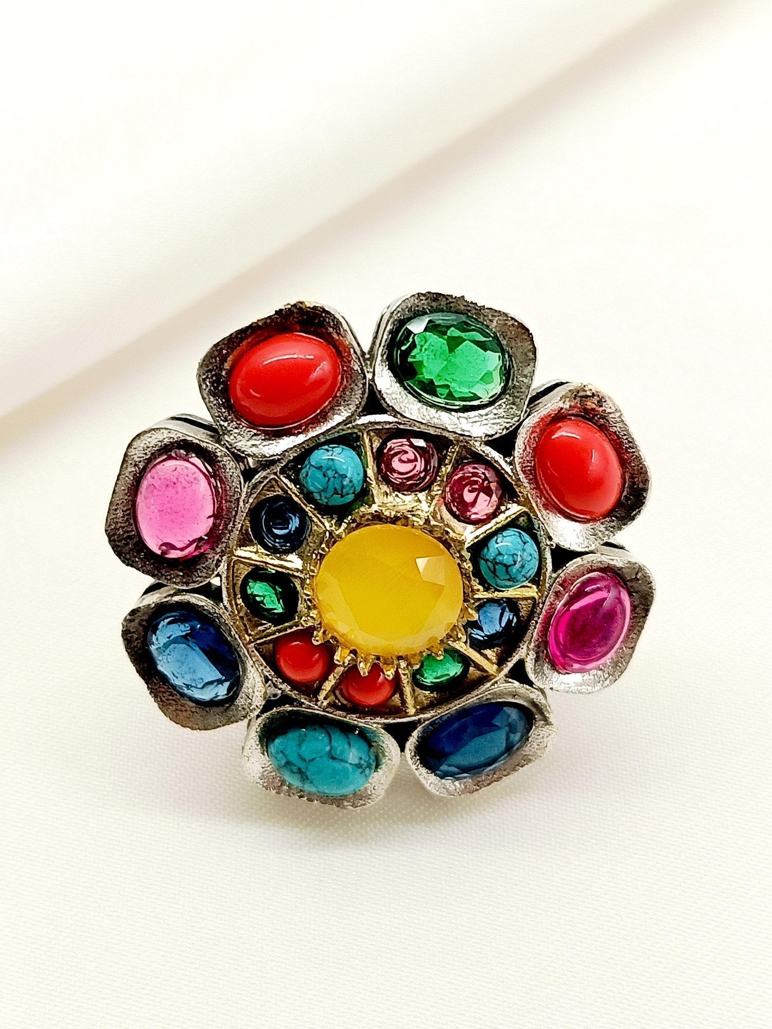 Bharti Multi Colour Oxidized Finger Ring - qivii
