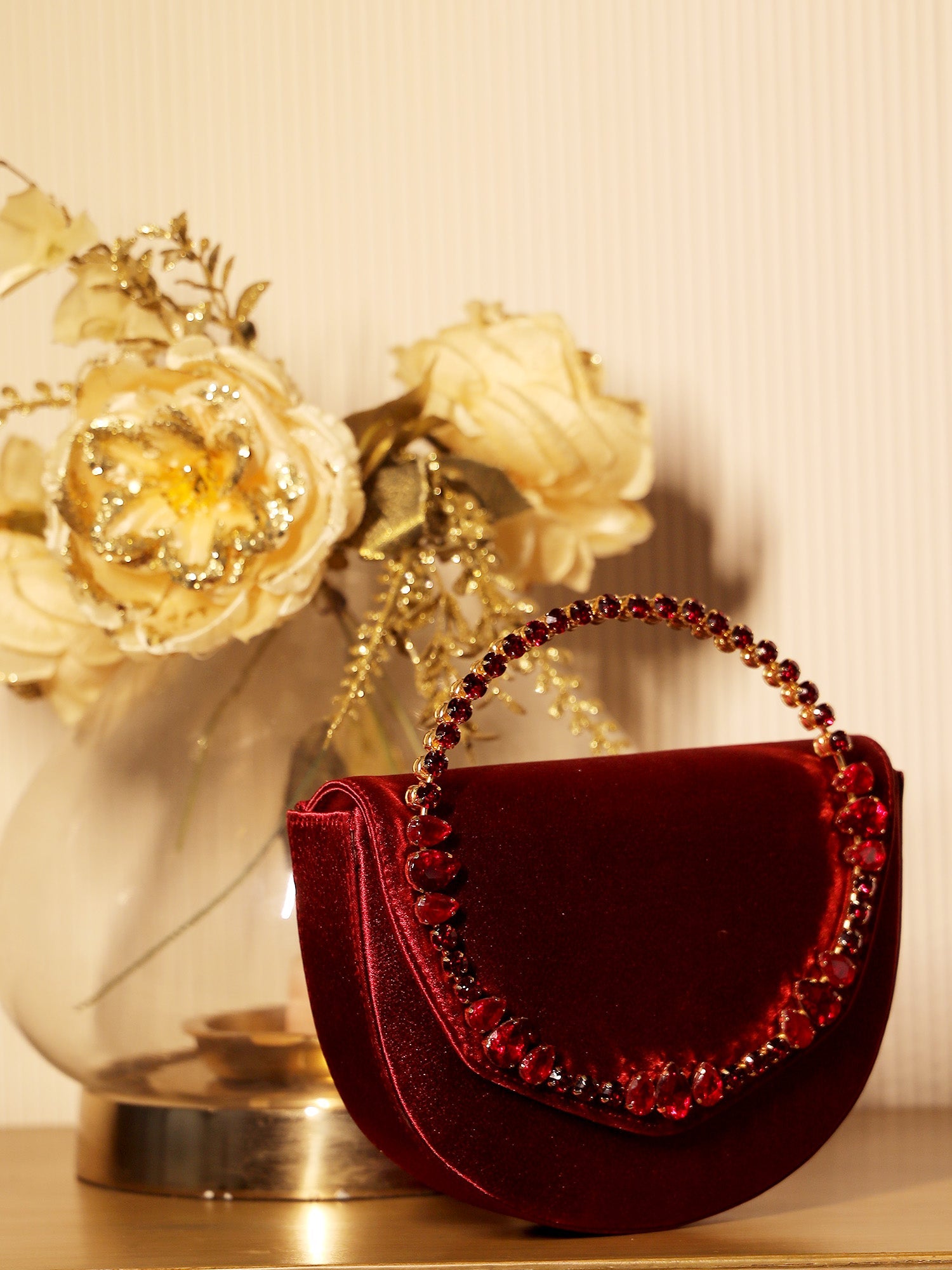 Minal Maroon Evening Clutch