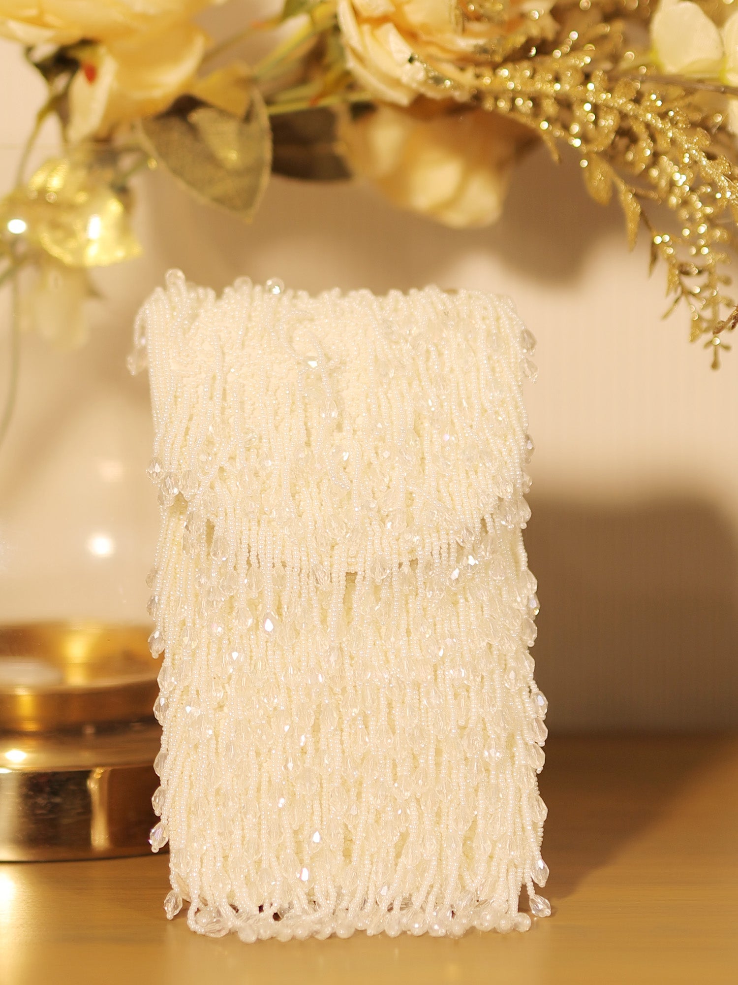 Becca White Evening Clutch